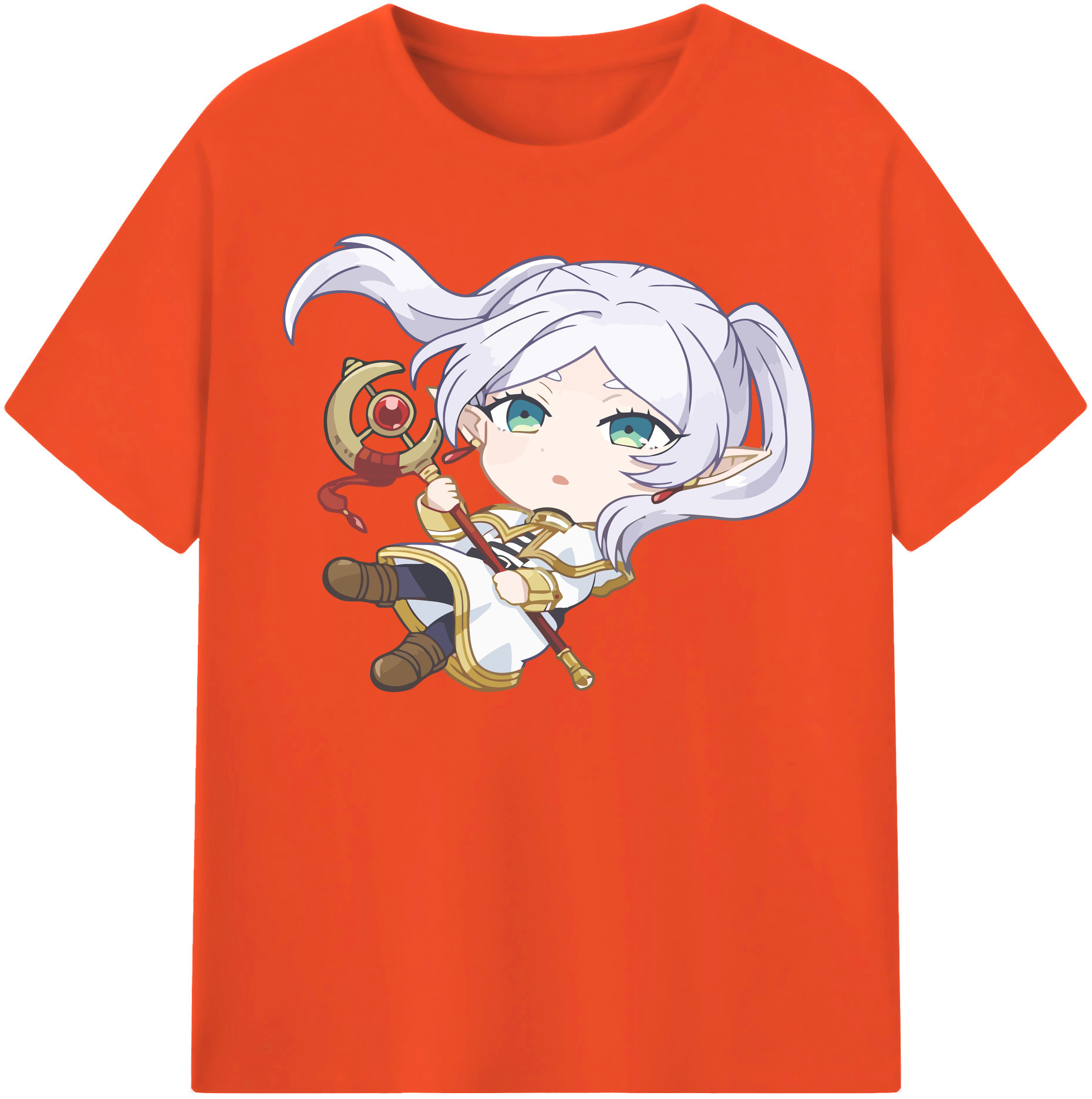 （画像用） 葬送のフリーレン Frieren 綿100％半袖Tシャツ（フロントプリント）