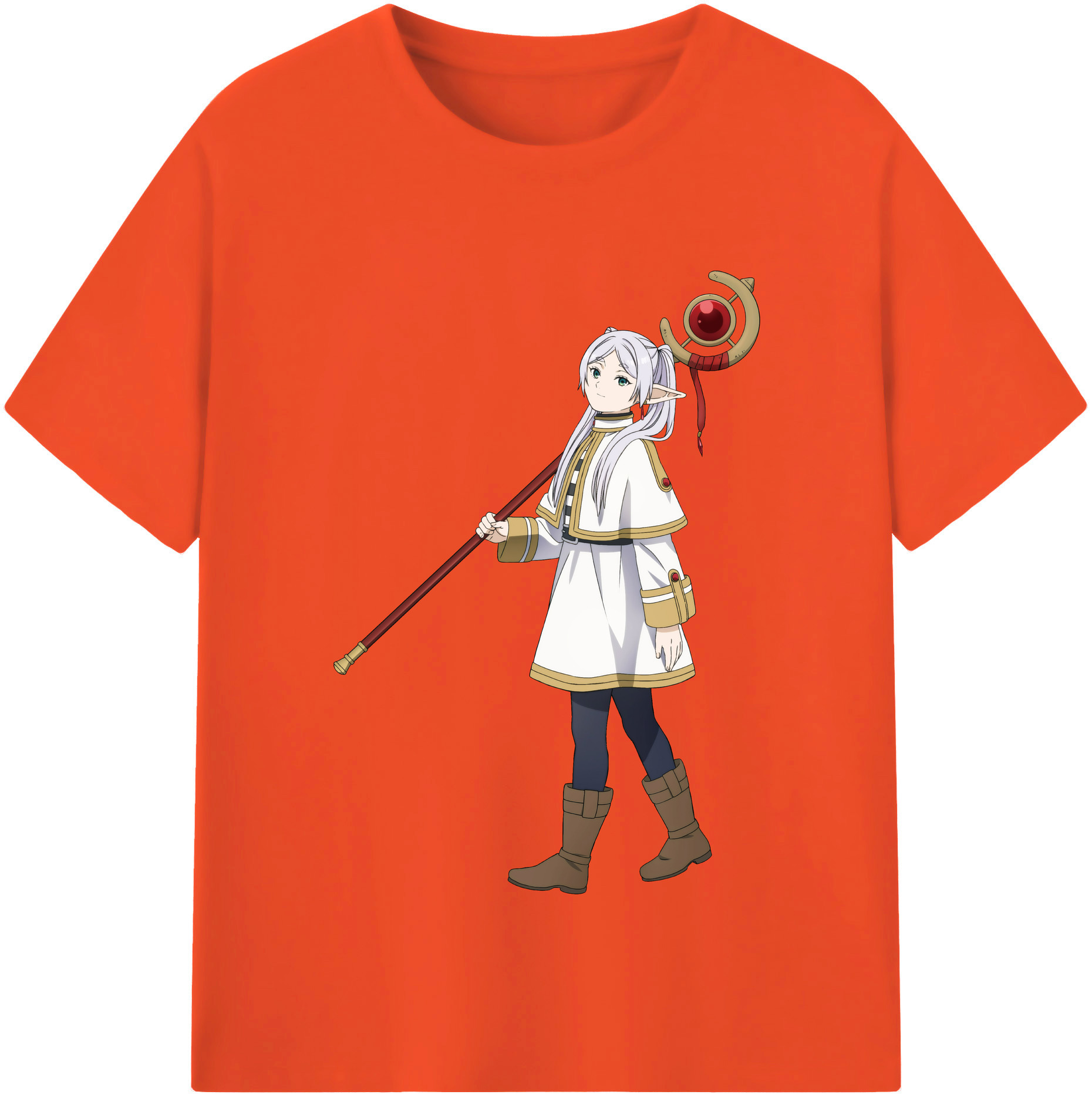 （画像用） 葬送のフリーレン Frieren 綿100％半袖Tシャツ（フロントプリント）