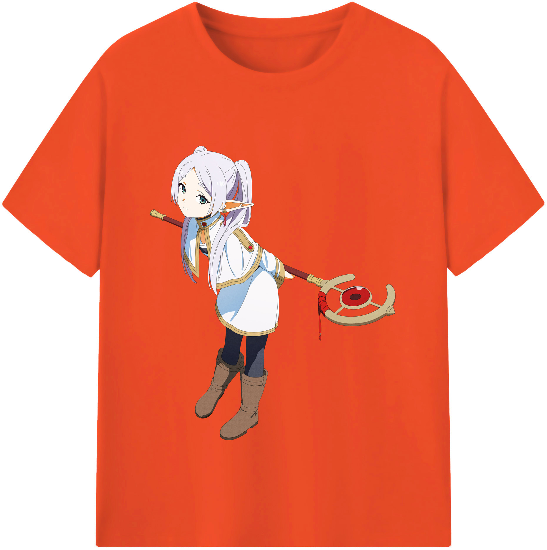（画像用） 葬送のフリーレン Frieren 綿100％半袖Tシャツ（フロントプリント）