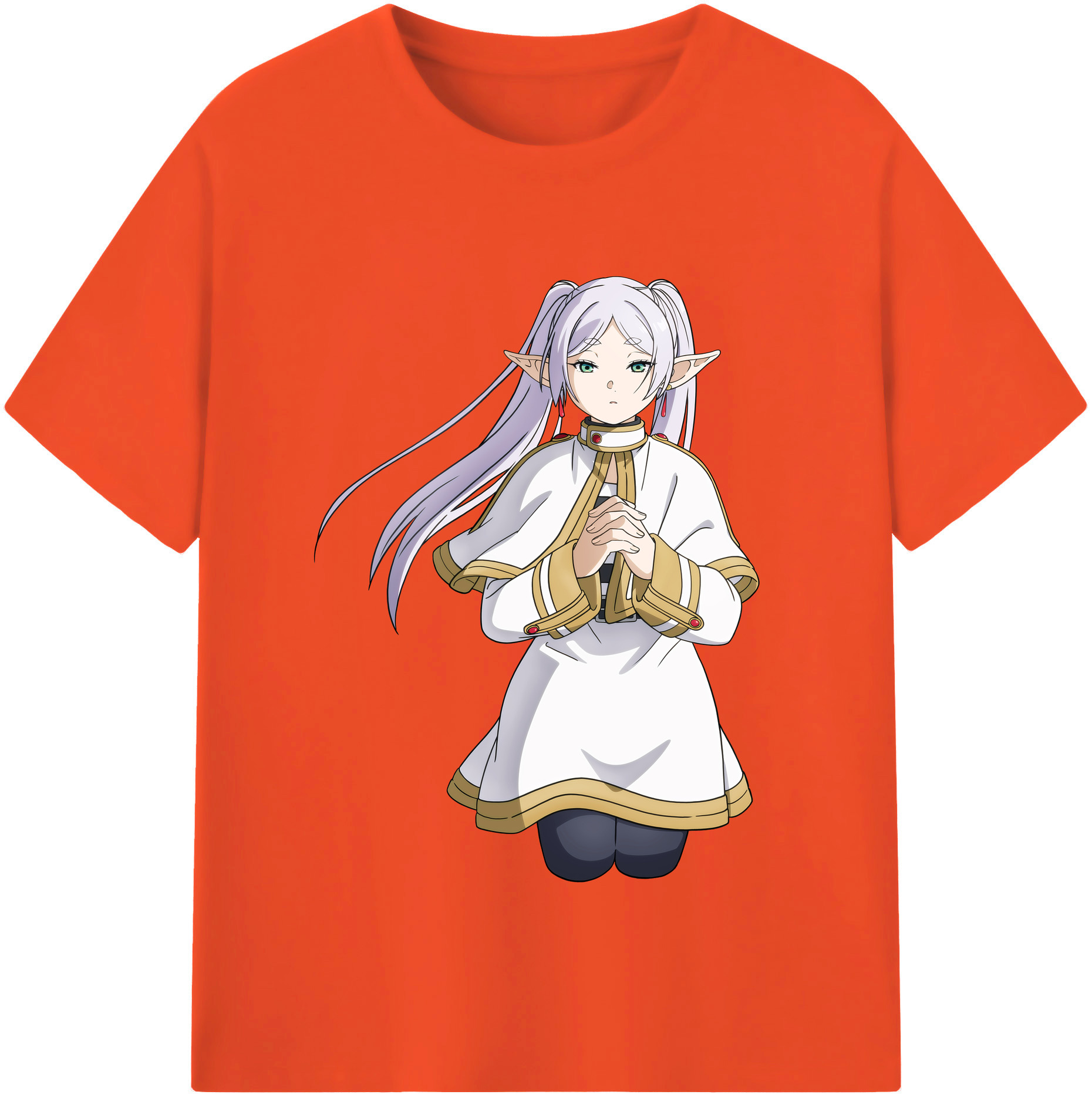 （画像用） 葬送のフリーレン Frieren 綿100％半袖Tシャツ（フロントプリント）