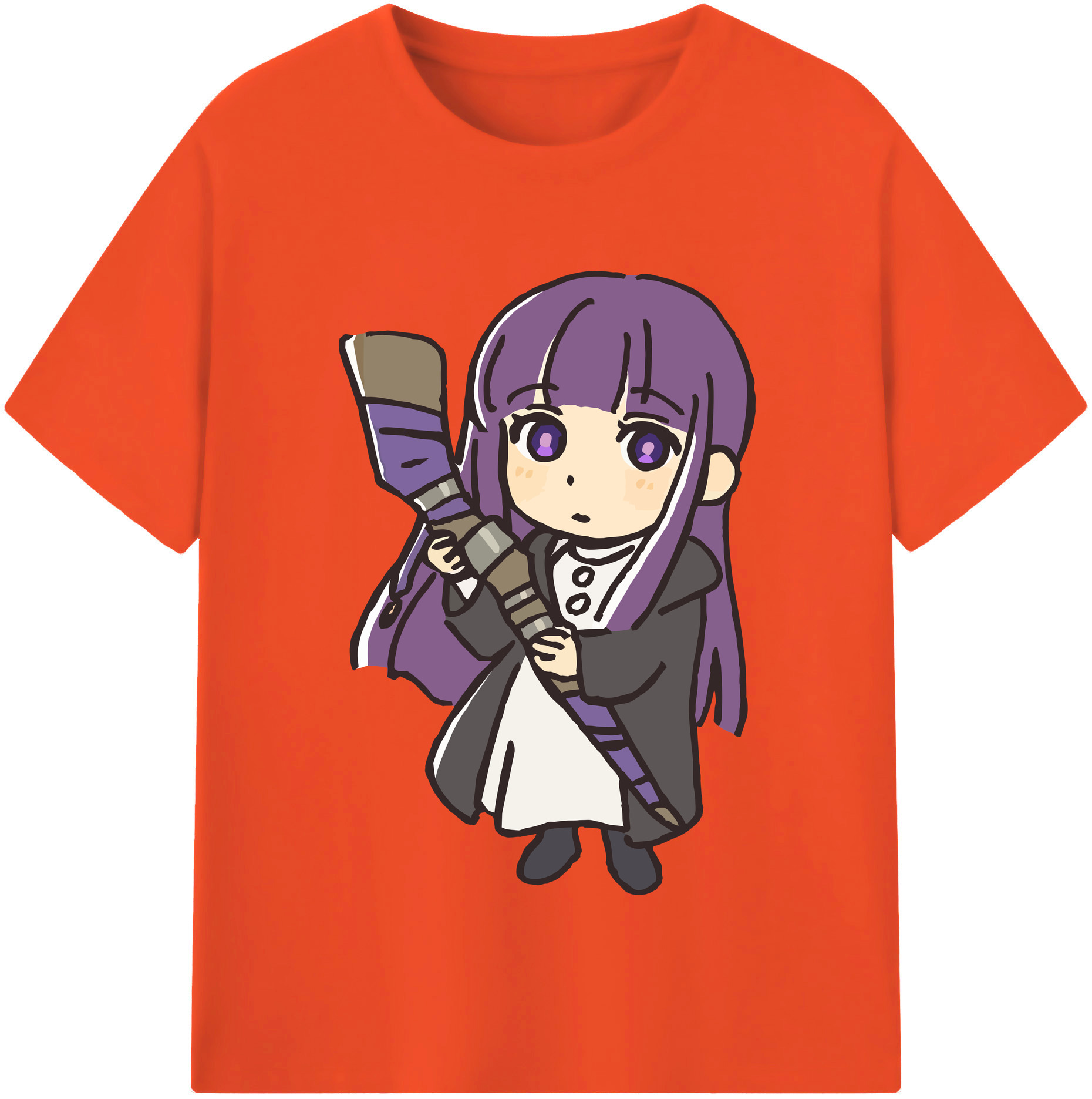（画像用） 葬送のフリーレン Frieren 綿100％半袖Tシャツ（フロントプリント）