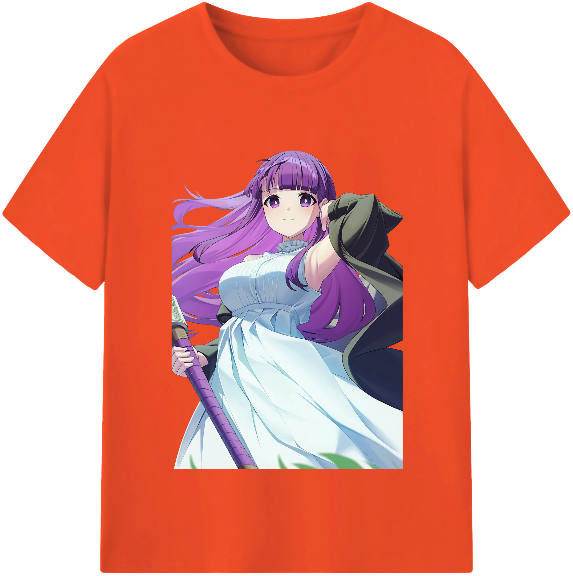（画像用） 葬送のフリーレン Frieren 綿100％半袖Tシャツ（フロントプリント）