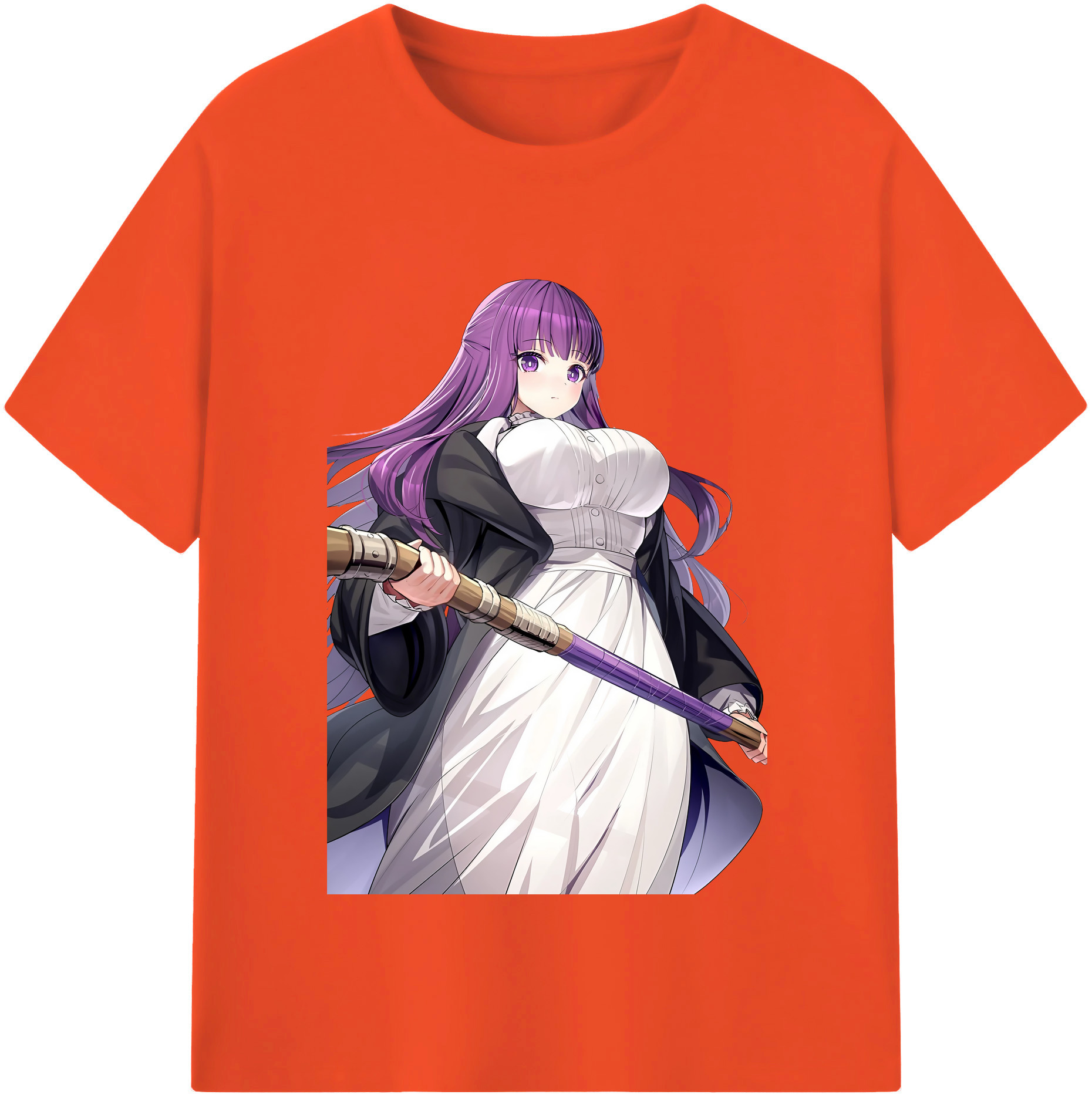 （画像用） 葬送のフリーレン Frieren 綿100％半袖Tシャツ（フロントプリント）