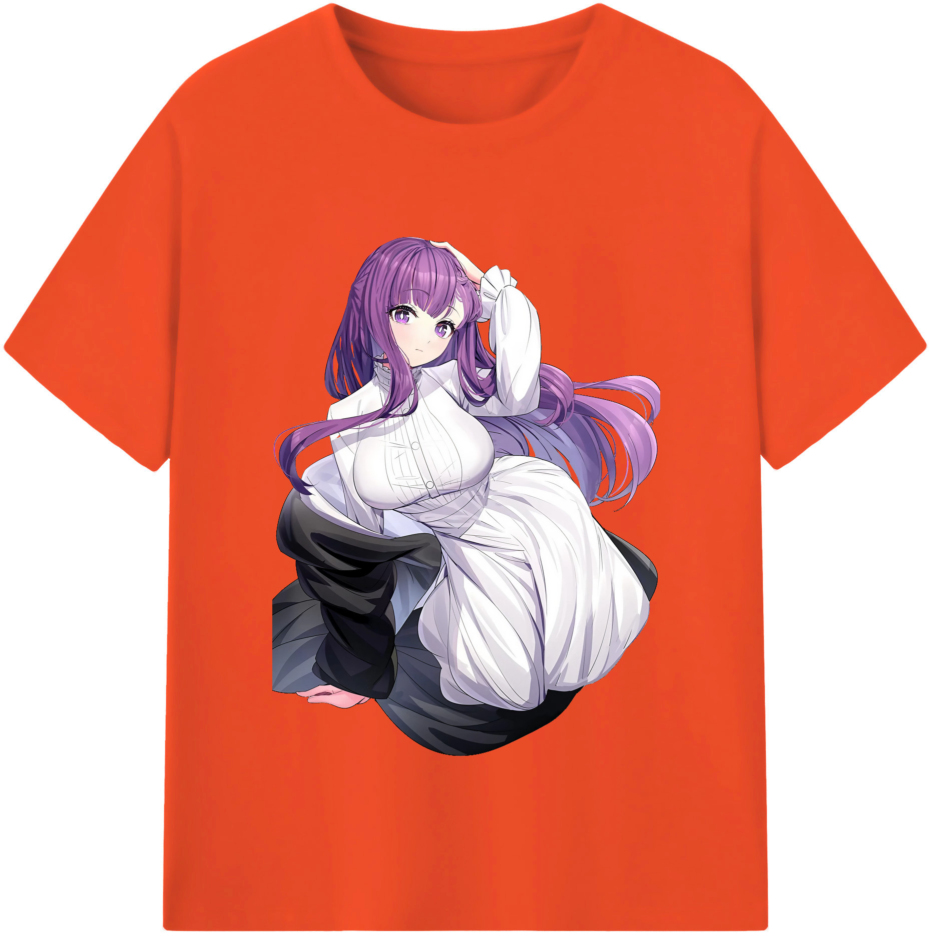 （画像用） 葬送のフリーレン Frieren 綿100％半袖Tシャツ（フロントプリント）