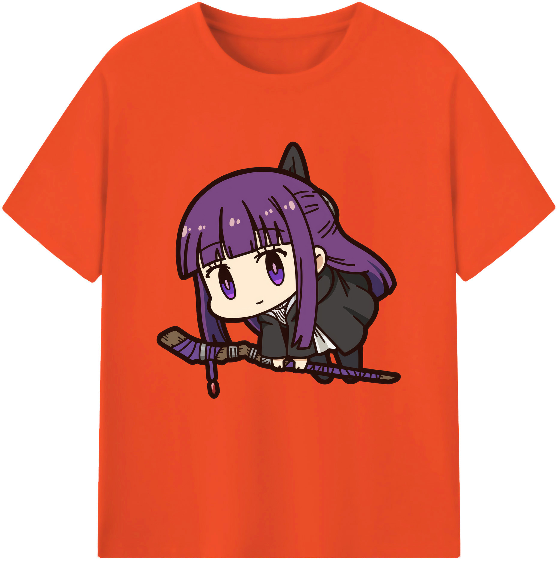 （画像用） 葬送のフリーレン Frieren 綿100％半袖Tシャツ（フロントプリント）
