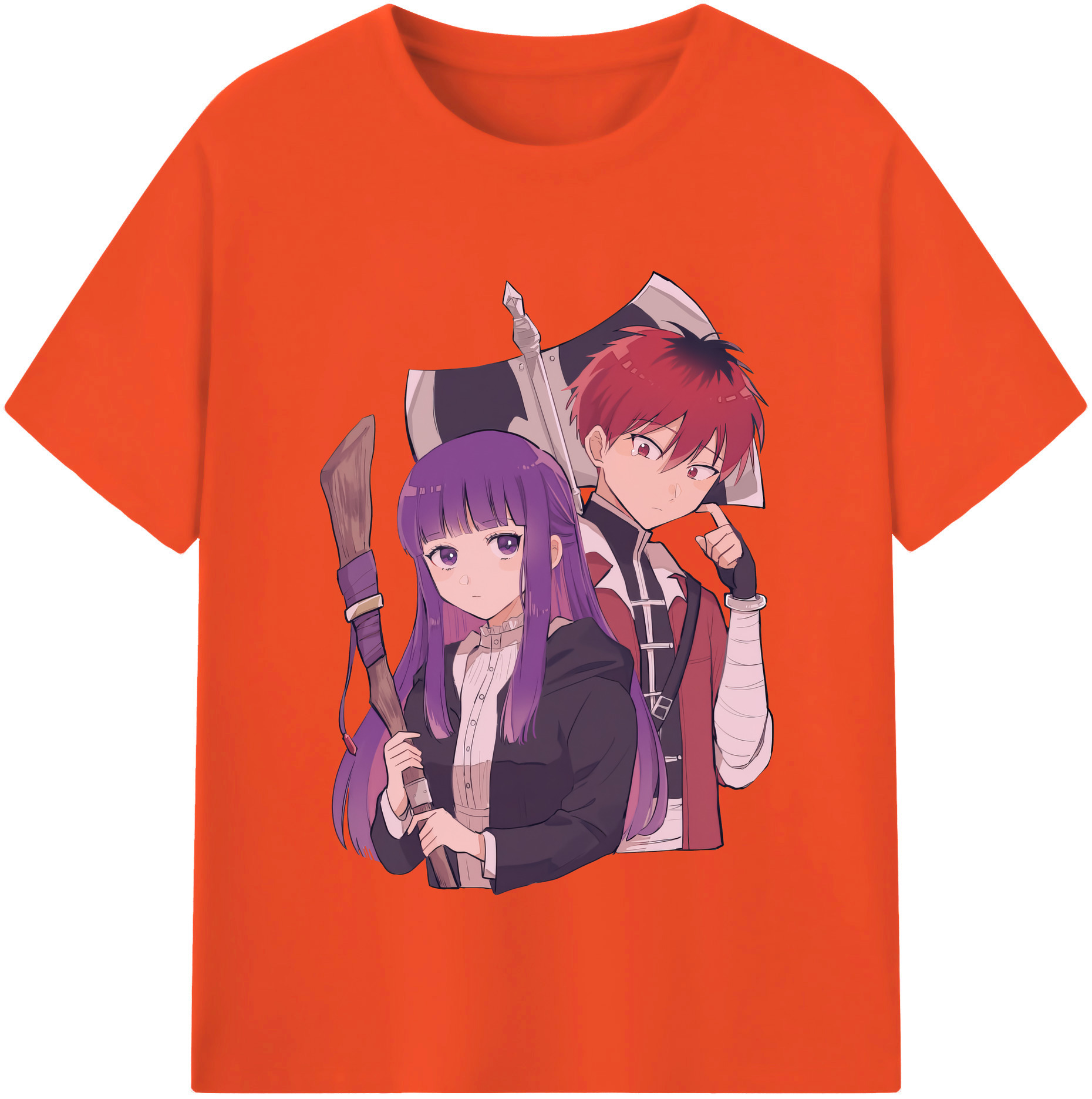 （画像用） 葬送のフリーレン Frieren 綿100％半袖Tシャツ（フロントプリント）