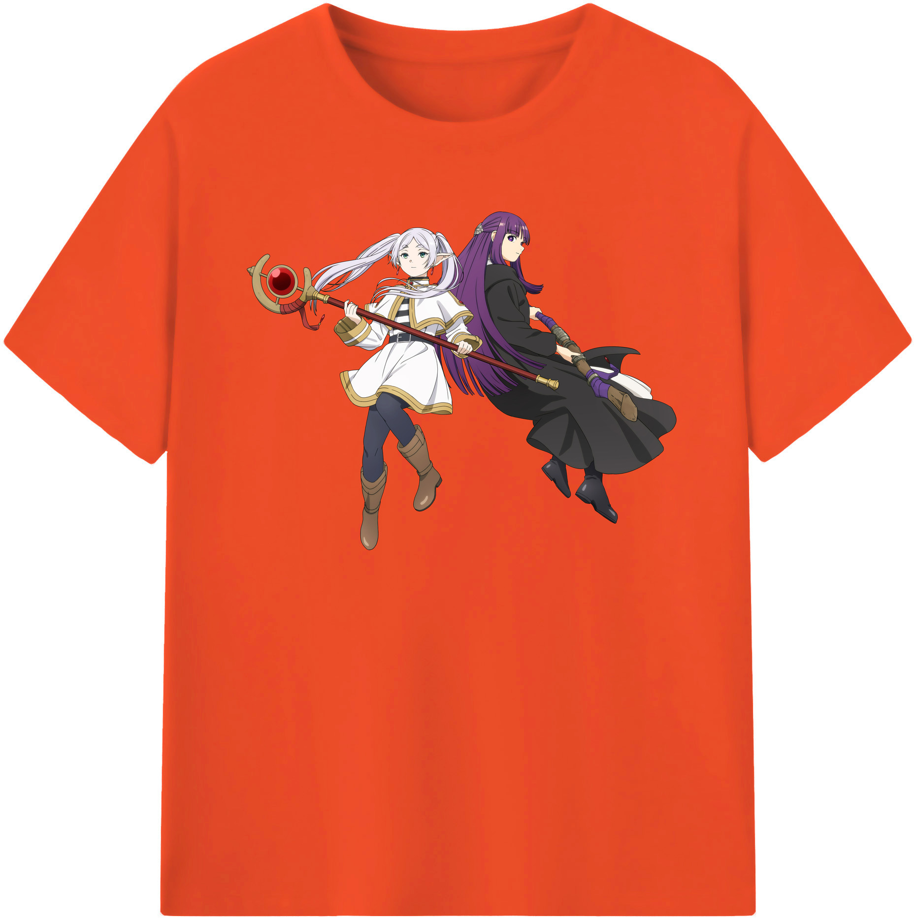 （画像用） 葬送のフリーレン Frieren 綿100％半袖Tシャツ（フロントプリント）