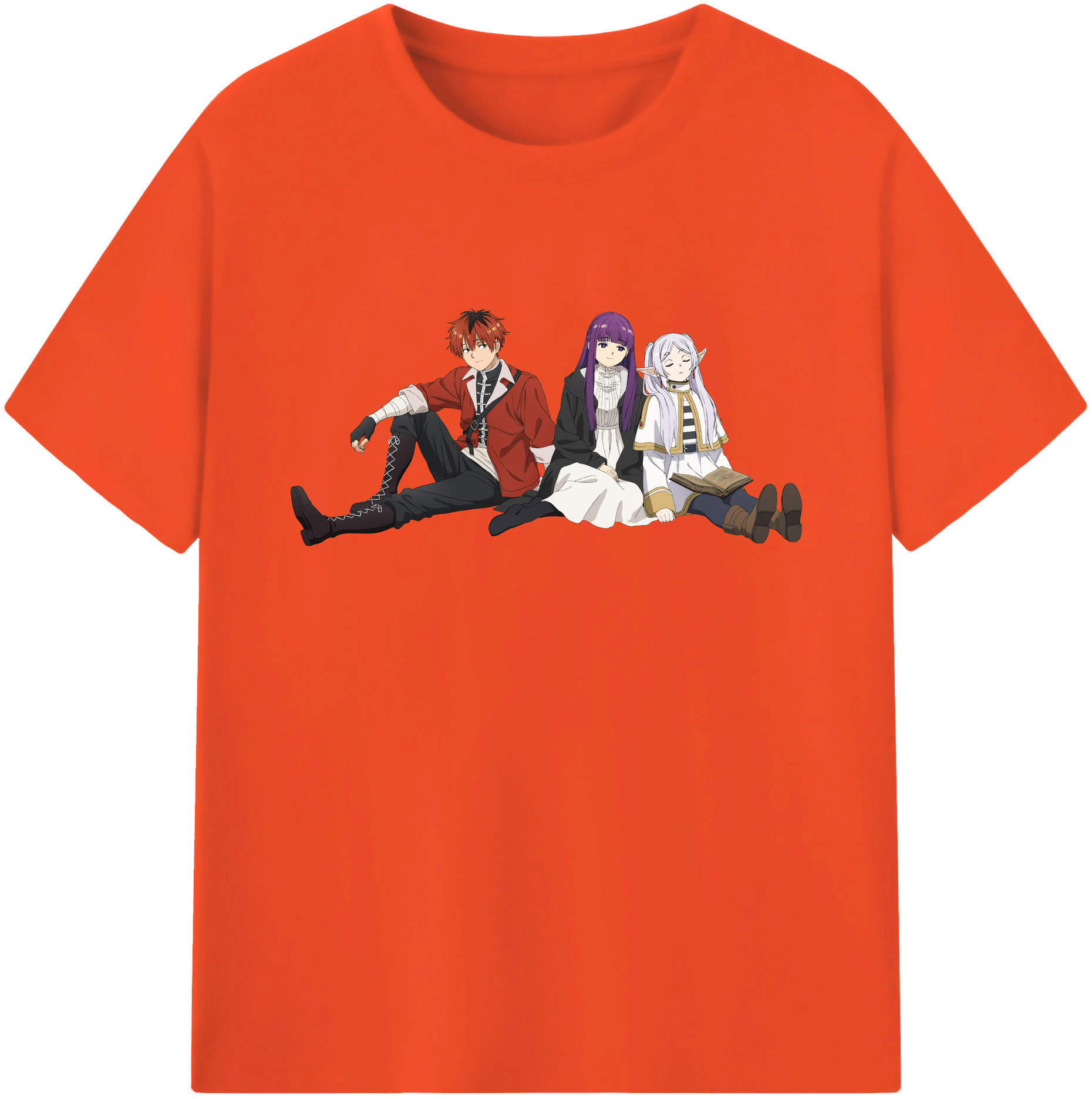 （画像用） 葬送のフリーレン Frieren 綿100％半袖Tシャツ（フロントプリント）