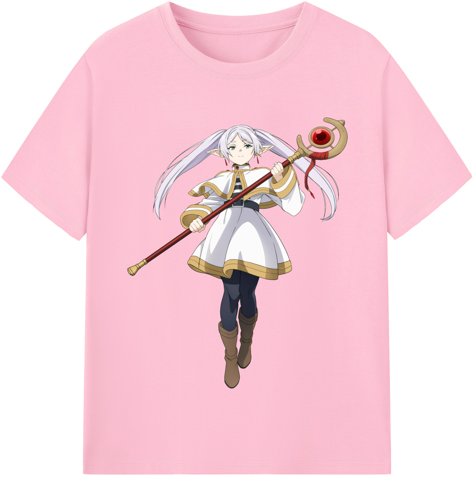 （画像用） 葬送のフリーレン Frieren 綿100％半袖Tシャツ（フロントプリント）