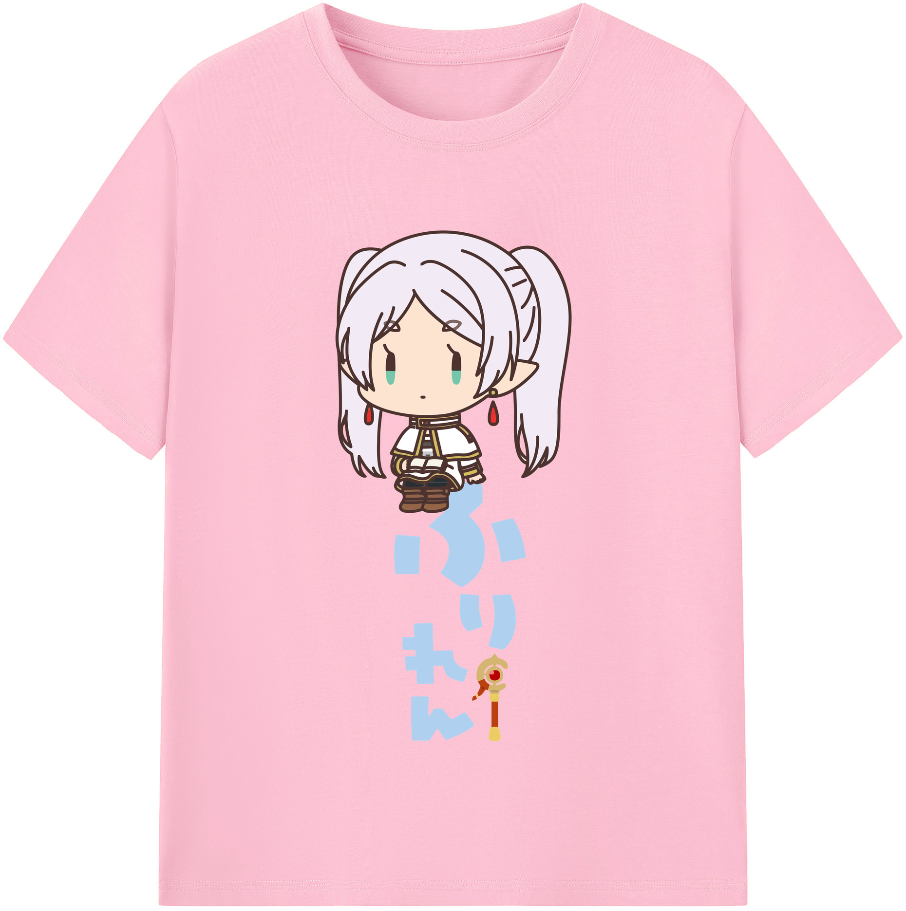（画像用） 葬送のフリーレン Frieren 綿100％半袖Tシャツ（フロントプリント）