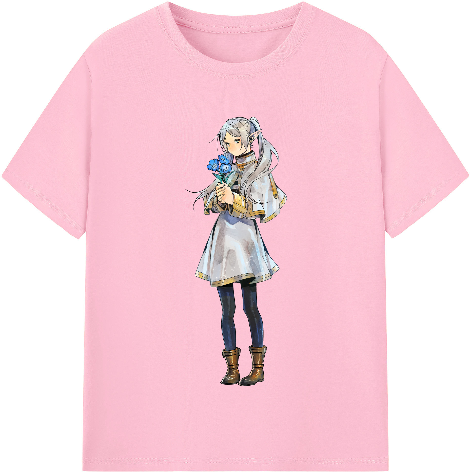 （画像用） 葬送のフリーレン Frieren 綿100％半袖Tシャツ（フロントプリント）
