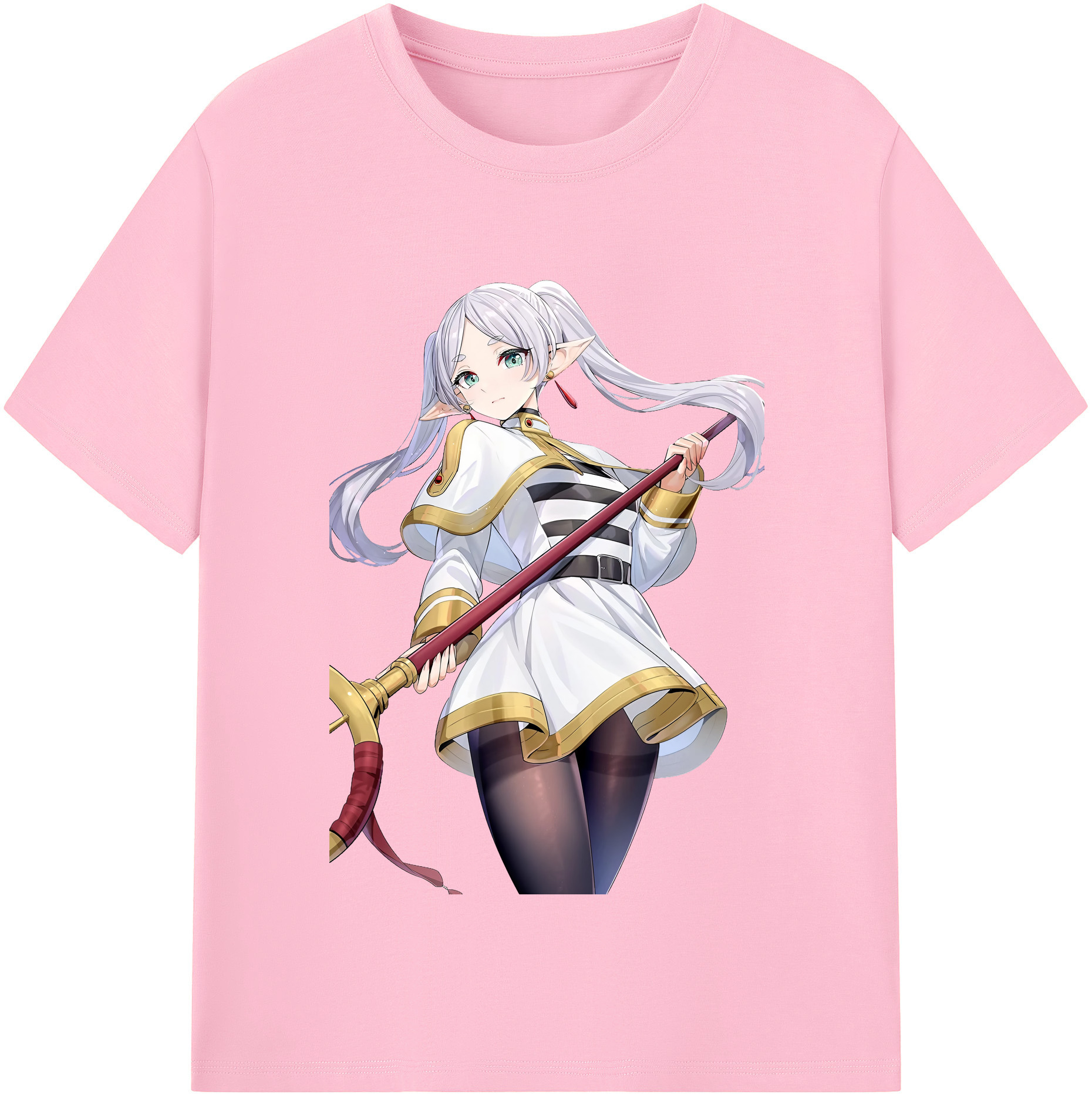 （画像用） 葬送のフリーレン Frieren 綿100％半袖Tシャツ（フロントプリント）