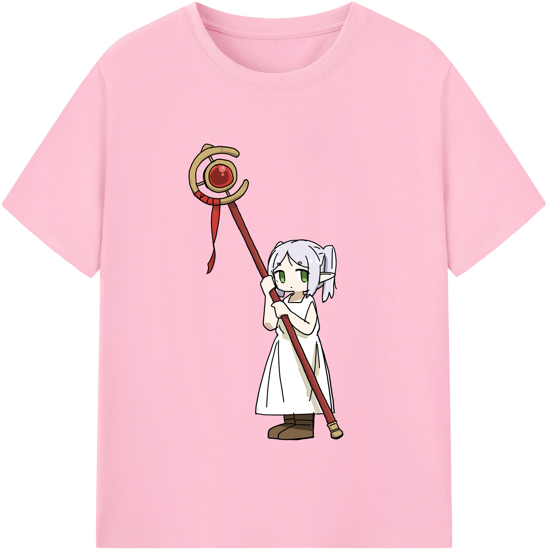 （画像用） 葬送のフリーレン Frieren 綿100％半袖Tシャツ（フロントプリント）