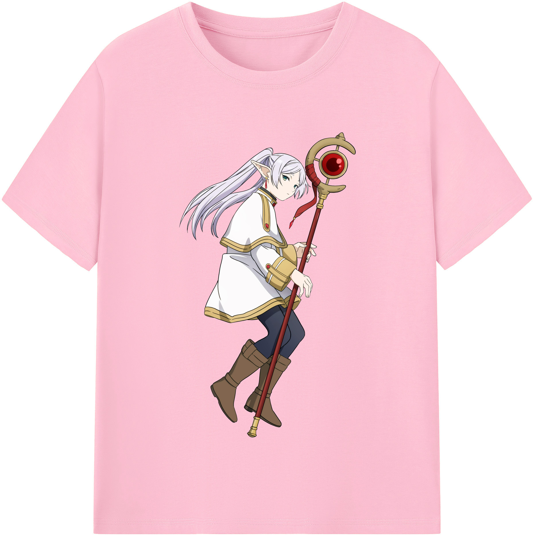 （画像用） 葬送のフリーレン Frieren 綿100％半袖Tシャツ（フロントプリント）