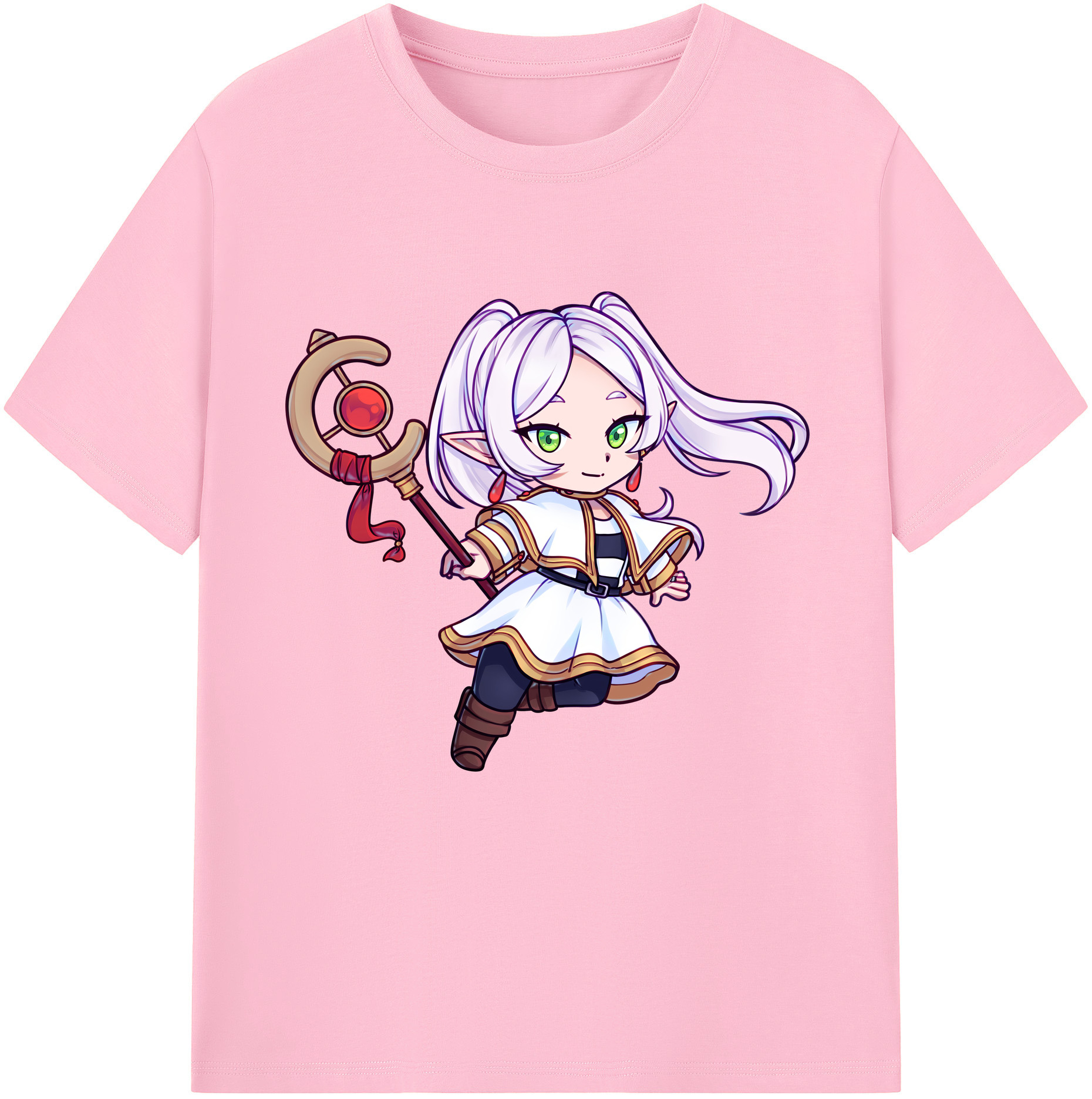 （画像用） 葬送のフリーレン Frieren 綿100％半袖Tシャツ（フロントプリント）