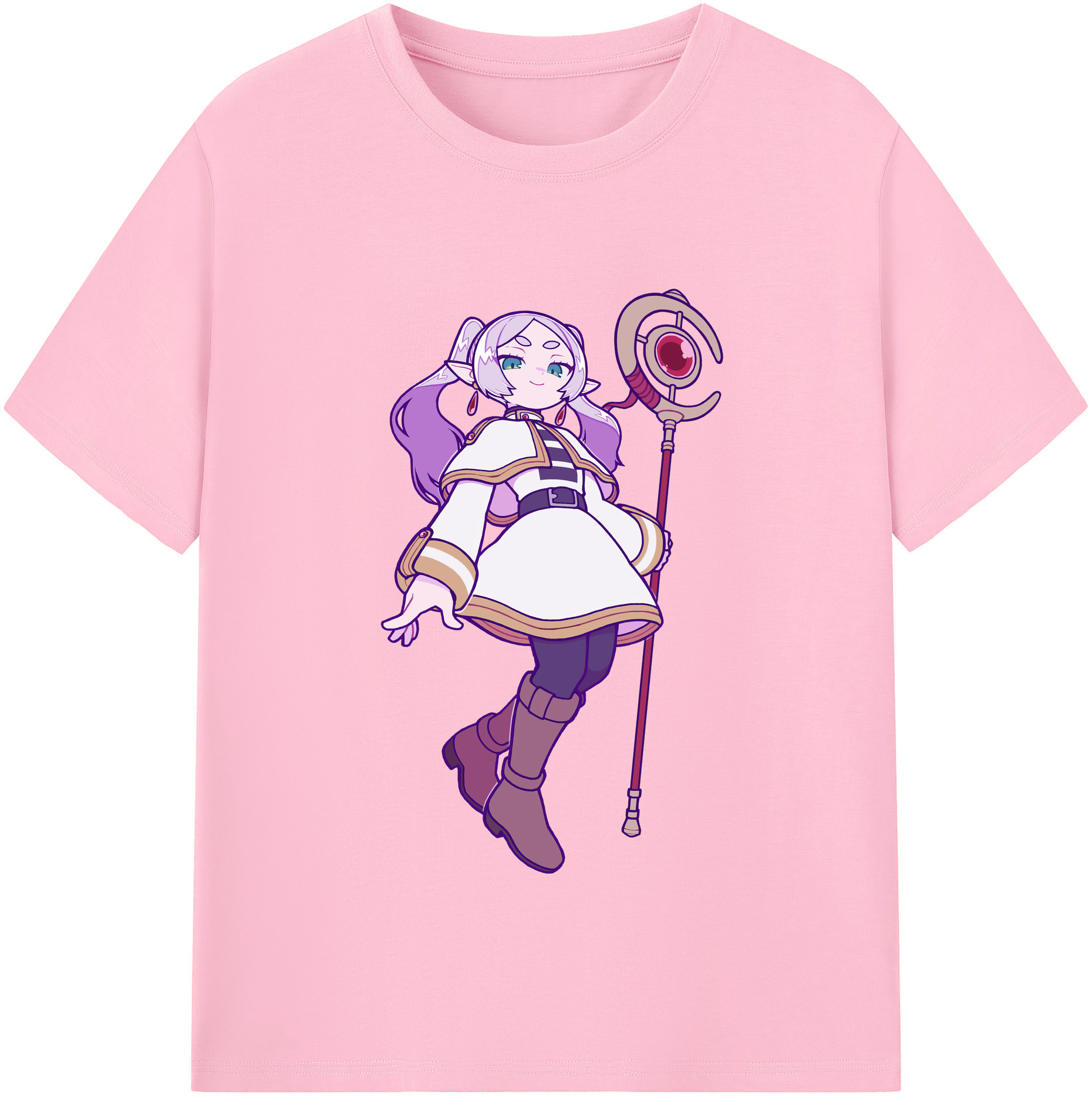 （画像用） 葬送のフリーレン Frieren 綿100％半袖Tシャツ（フロントプリント）