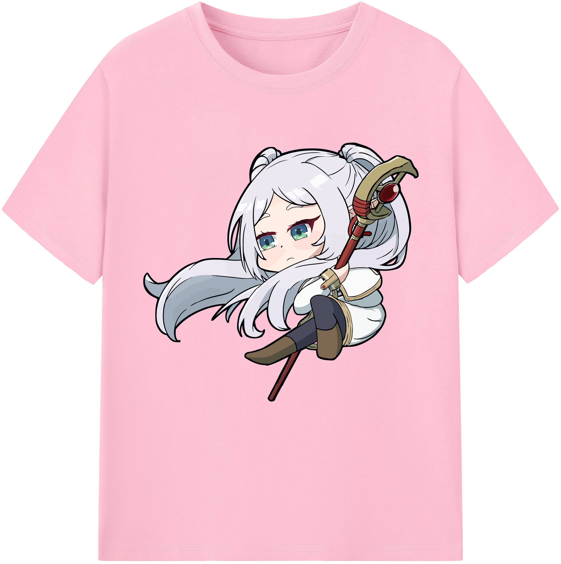 （画像用） 葬送のフリーレン Frieren 綿100％半袖Tシャツ（フロントプリント）