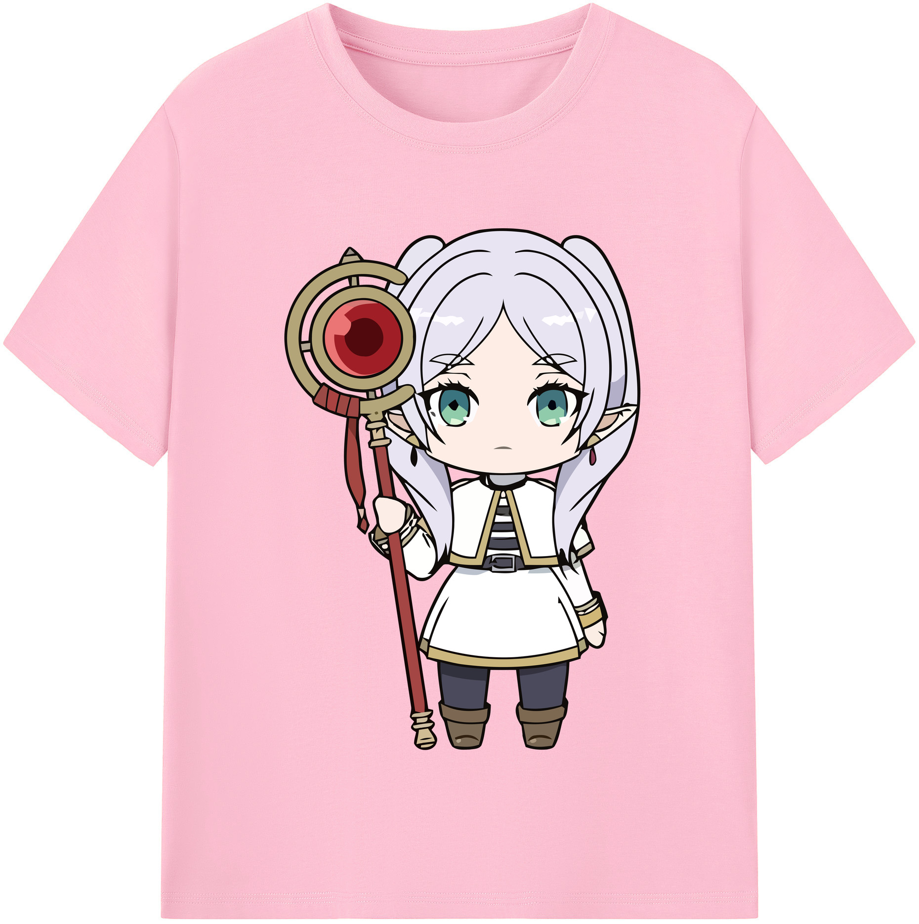 （画像用） 葬送のフリーレン Frieren 綿100％半袖Tシャツ（フロントプリント）