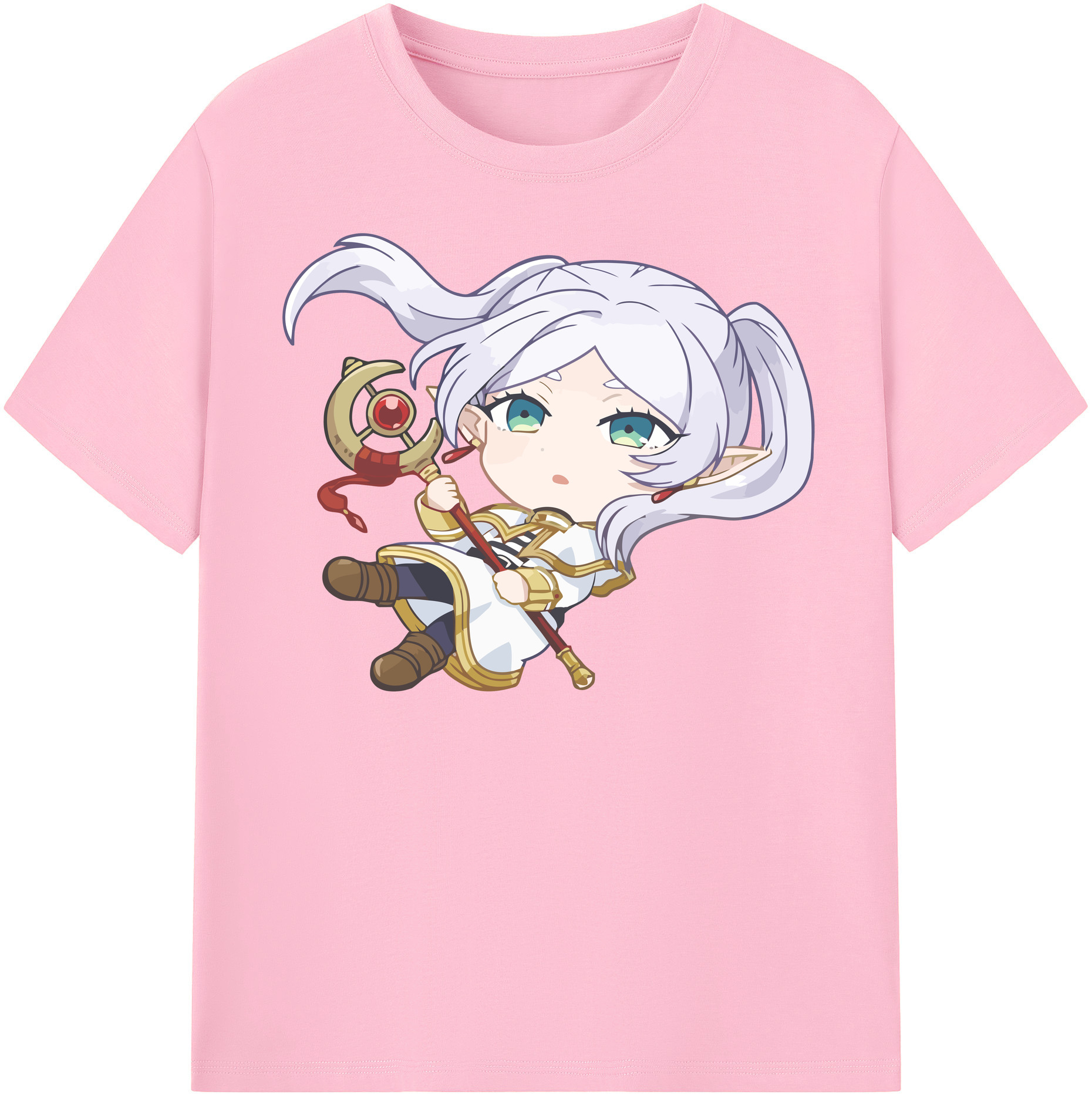 （画像用） 葬送のフリーレン Frieren 綿100％半袖Tシャツ（フロントプリント）