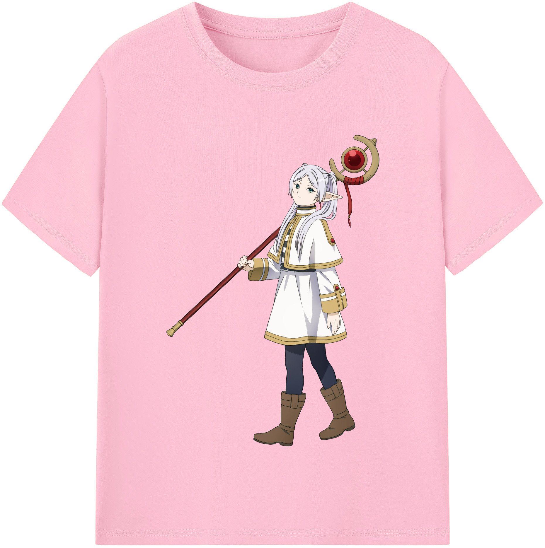 （画像用） 葬送のフリーレン Frieren 綿100％半袖Tシャツ（フロントプリント）
