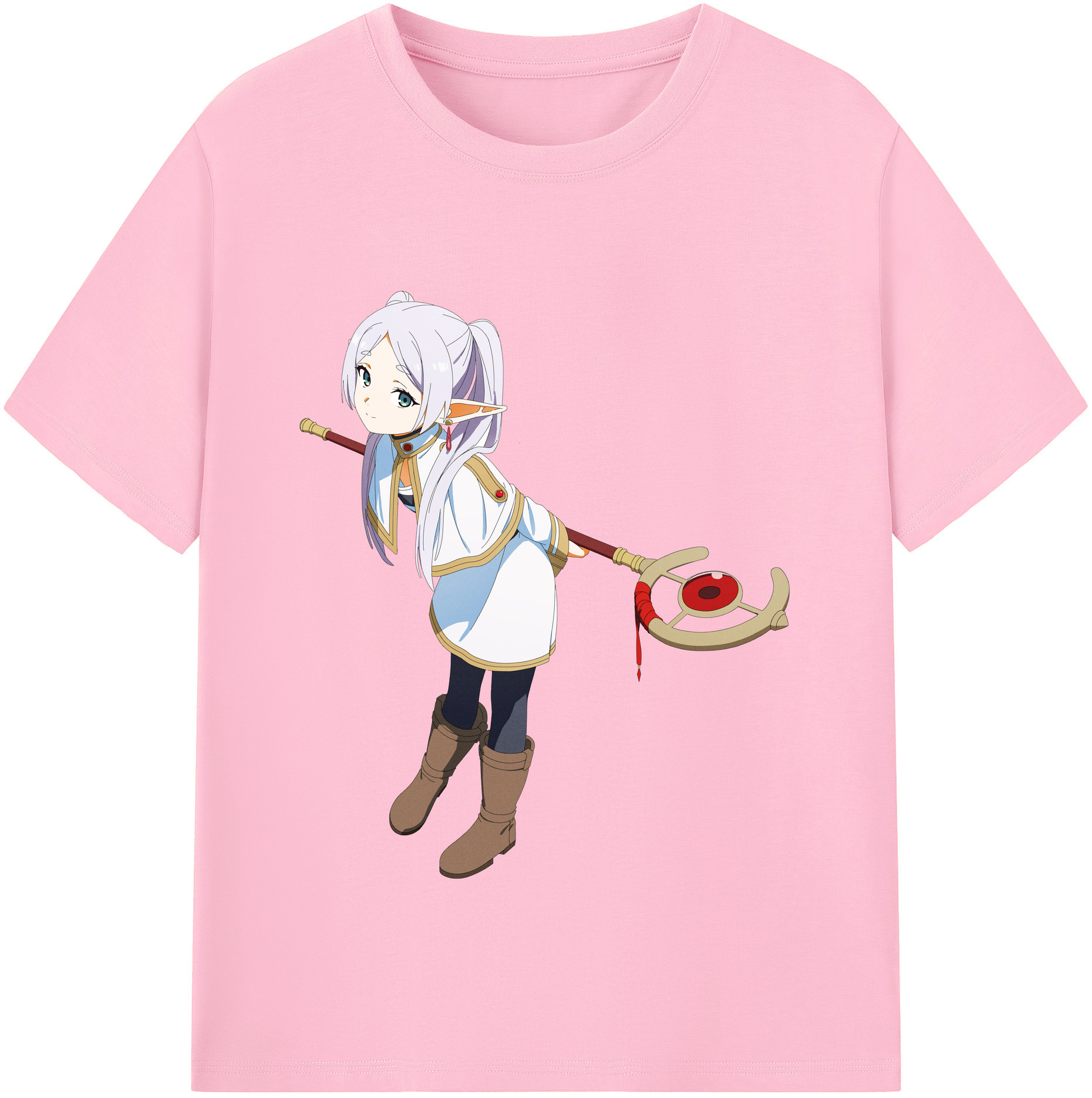 （画像用） 葬送のフリーレン Frieren 綿100％半袖Tシャツ（フロントプリント）
