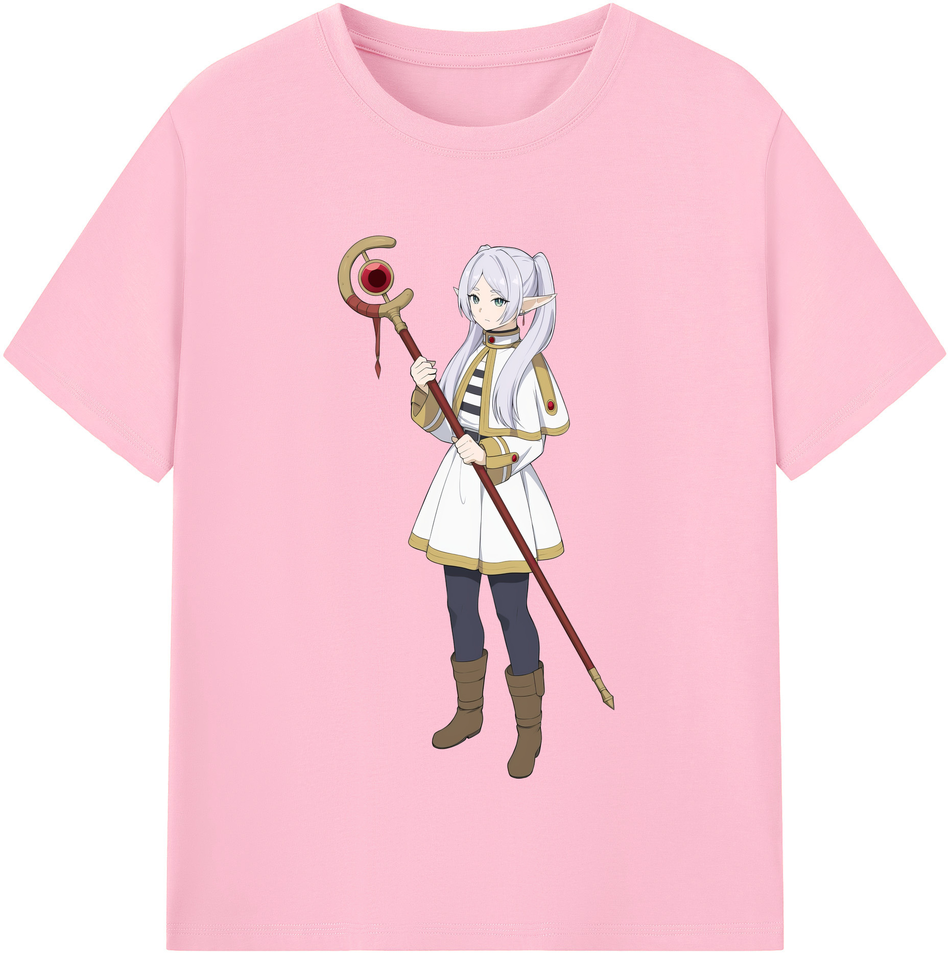 （画像用） 葬送のフリーレン Frieren 綿100％半袖Tシャツ（フロントプリント）