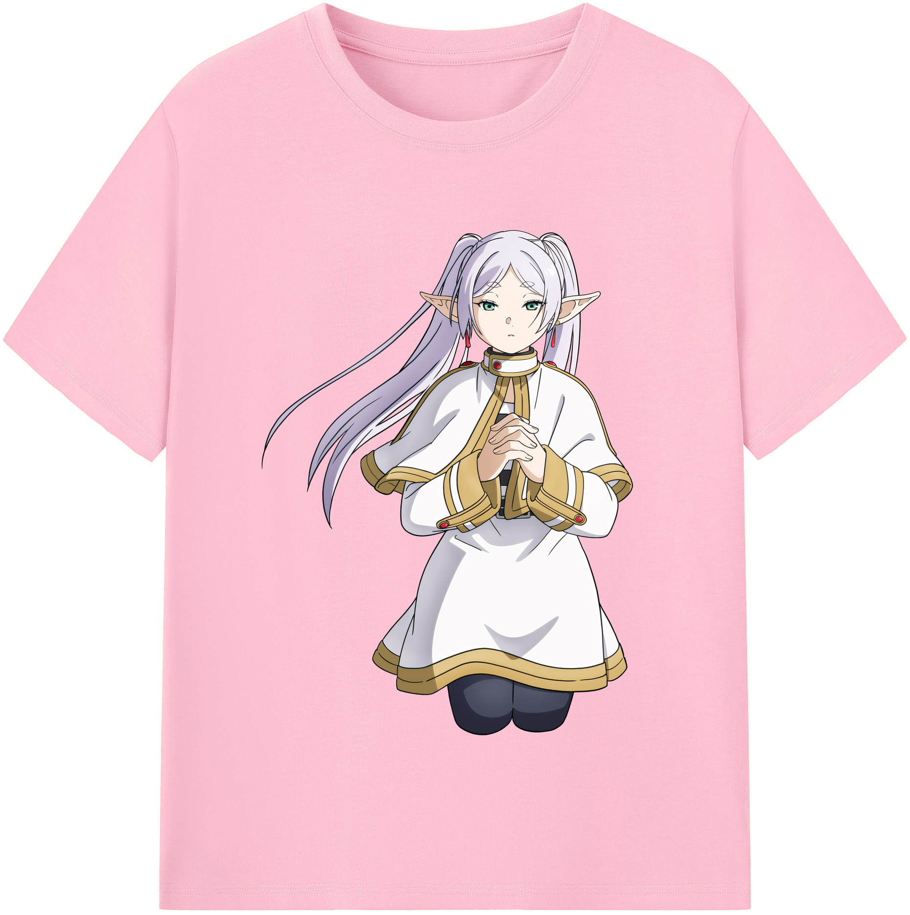 （画像用） 葬送のフリーレン Frieren 綿100％半袖Tシャツ（フロントプリント）