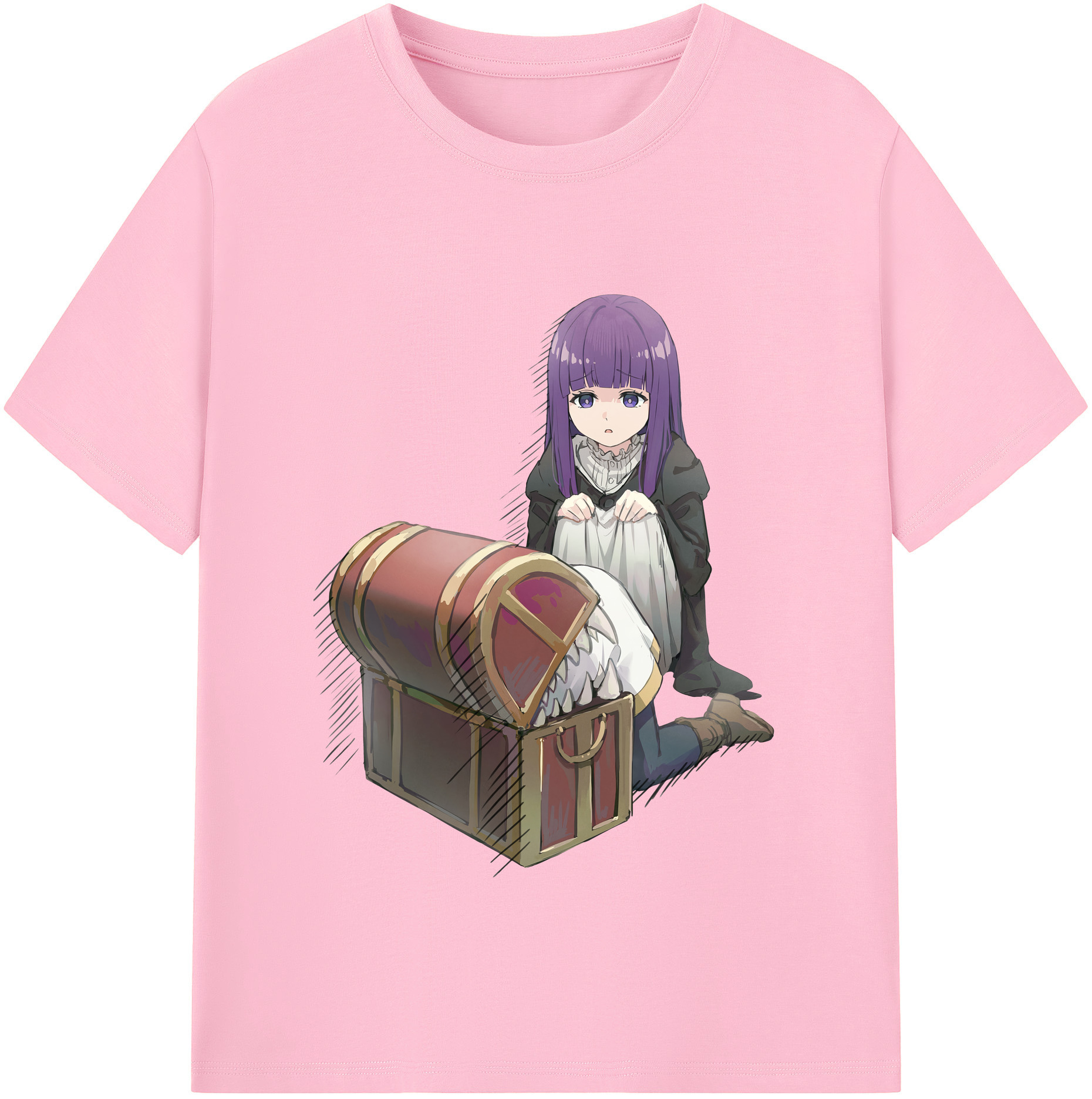 （画像用） 葬送のフリーレン Frieren 綿100％半袖Tシャツ（フロントプリント）
