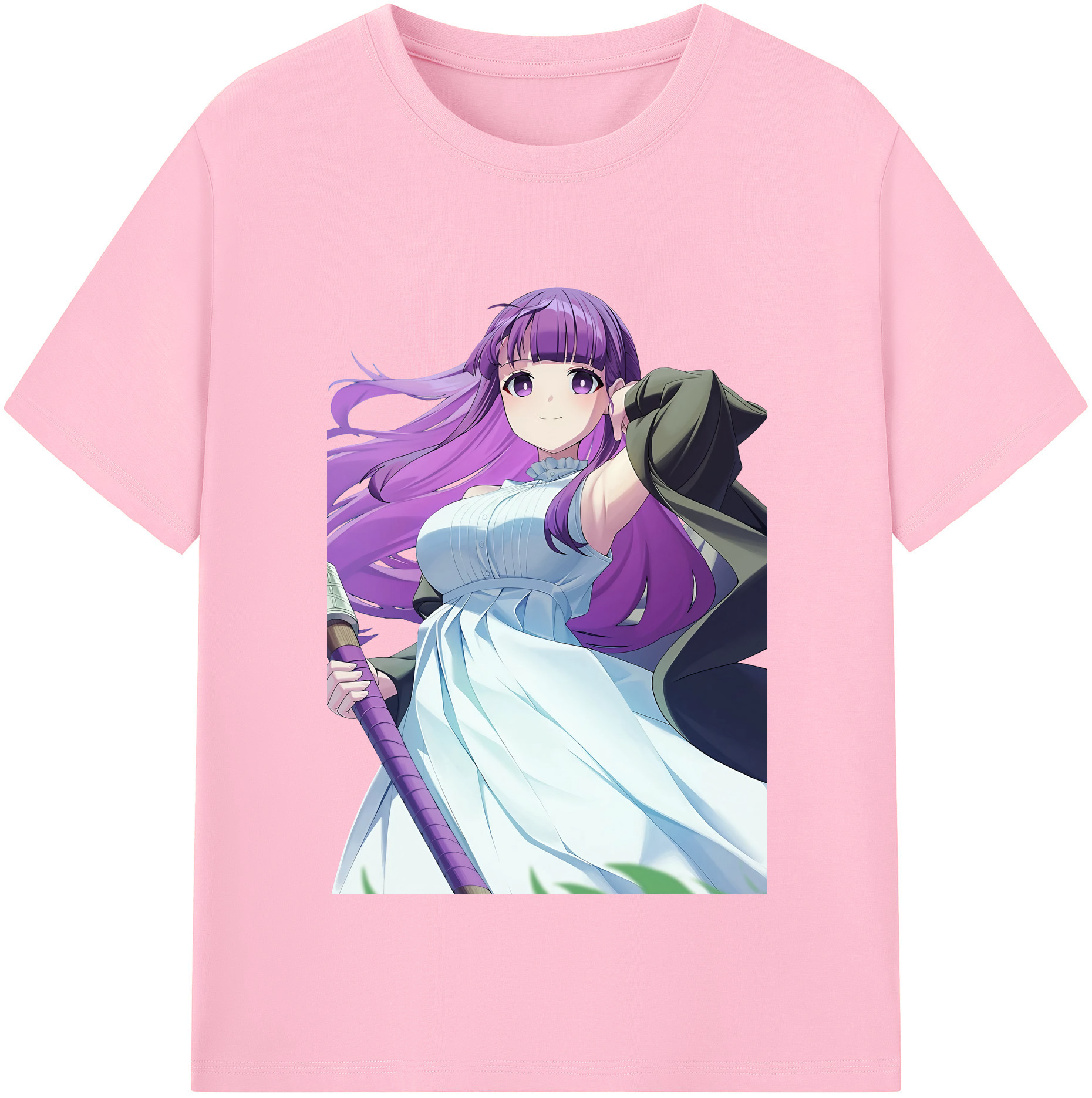 （画像用） 葬送のフリーレン Frieren 綿100％半袖Tシャツ（フロントプリント）