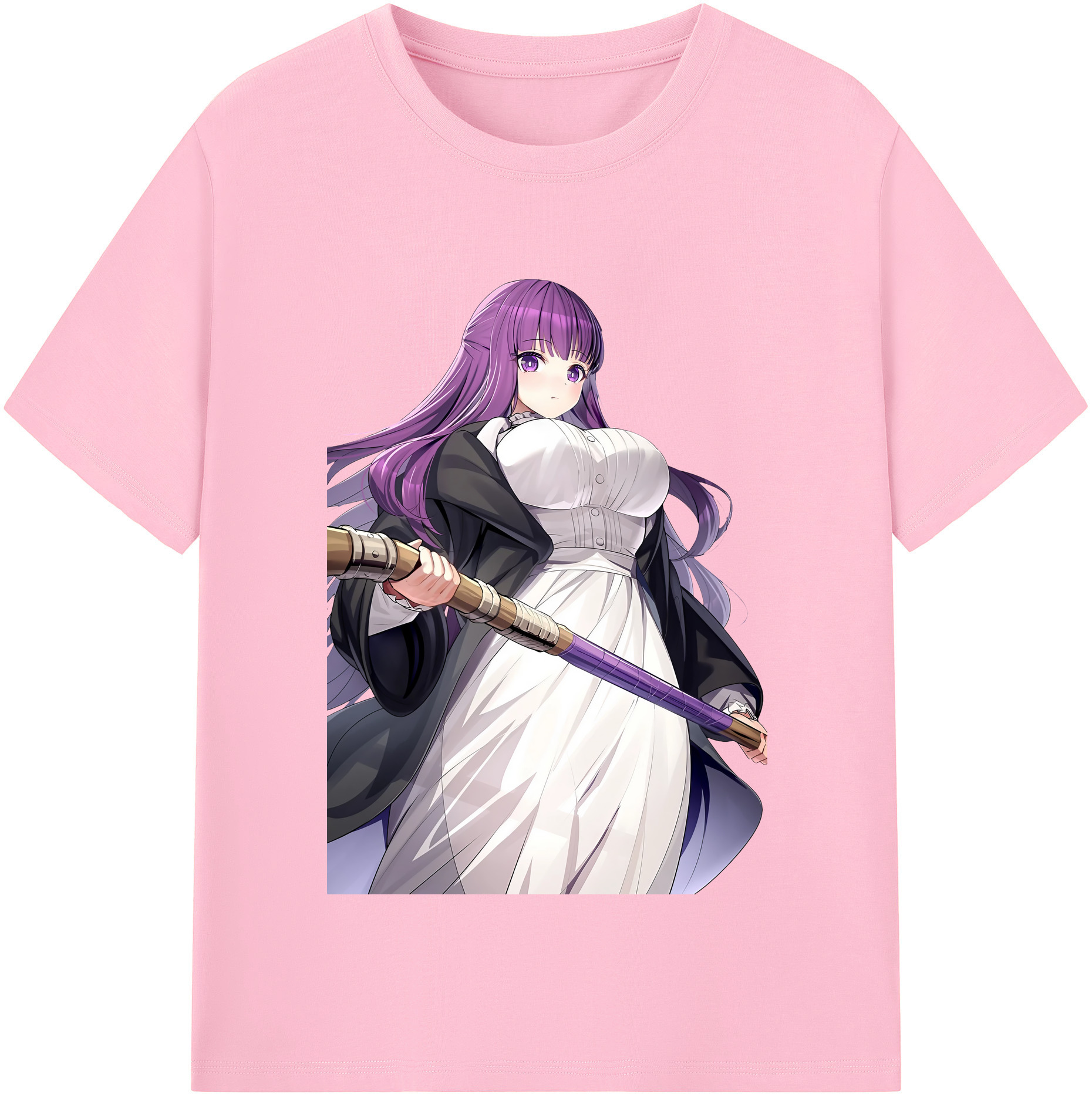 （画像用） 葬送のフリーレン Frieren 綿100％半袖Tシャツ（フロントプリント）
