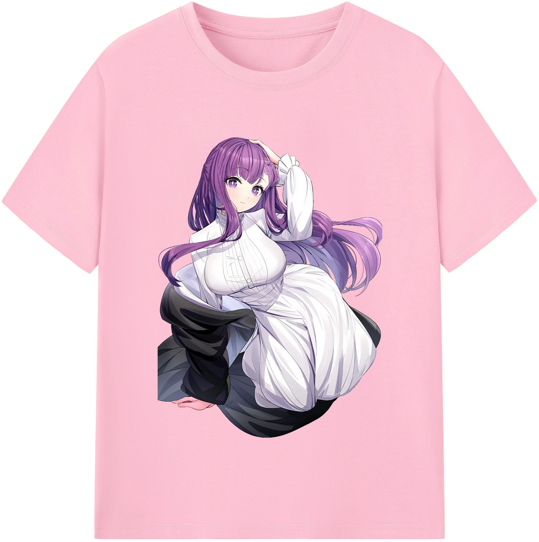 （画像用） 葬送のフリーレン Frieren 綿100％半袖Tシャツ（フロントプリント）