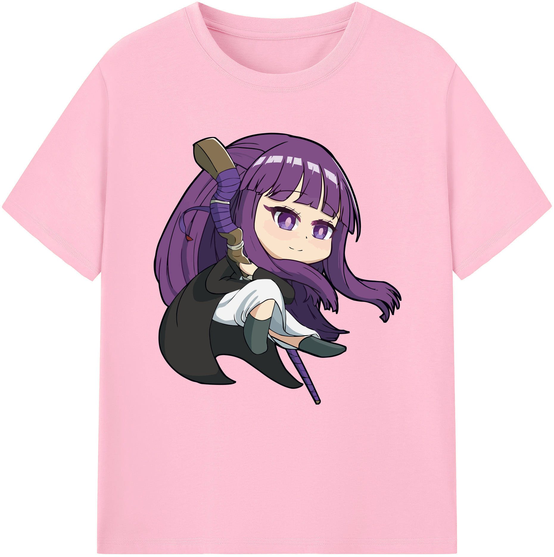 （画像用） 葬送のフリーレン Frieren 綿100％半袖Tシャツ（フロントプリント）