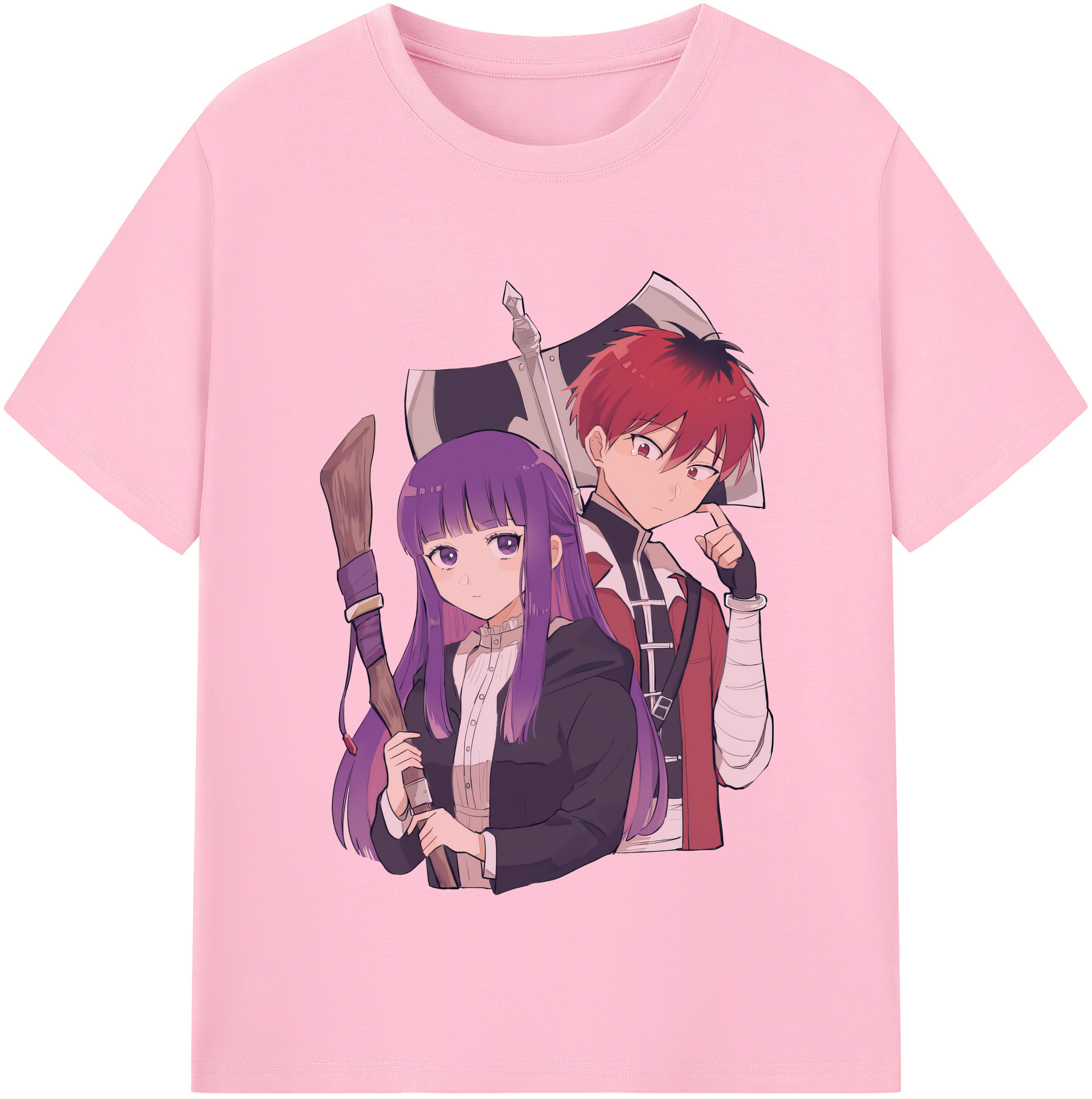 （画像用） 葬送のフリーレン Frieren 綿100％半袖Tシャツ（フロントプリント）