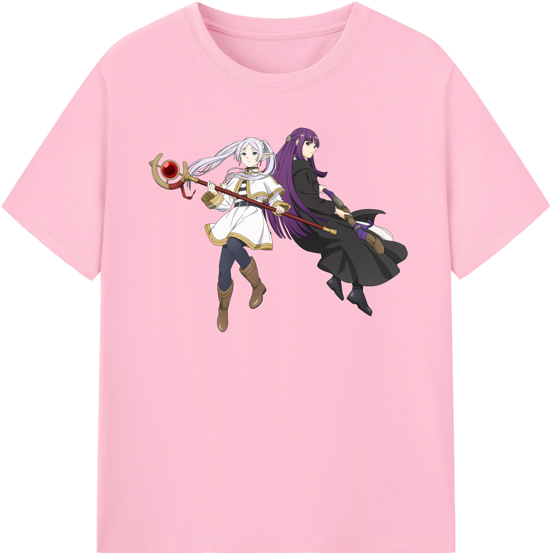 （画像用） 葬送のフリーレン Frieren 綿100％半袖Tシャツ（フロントプリント）
