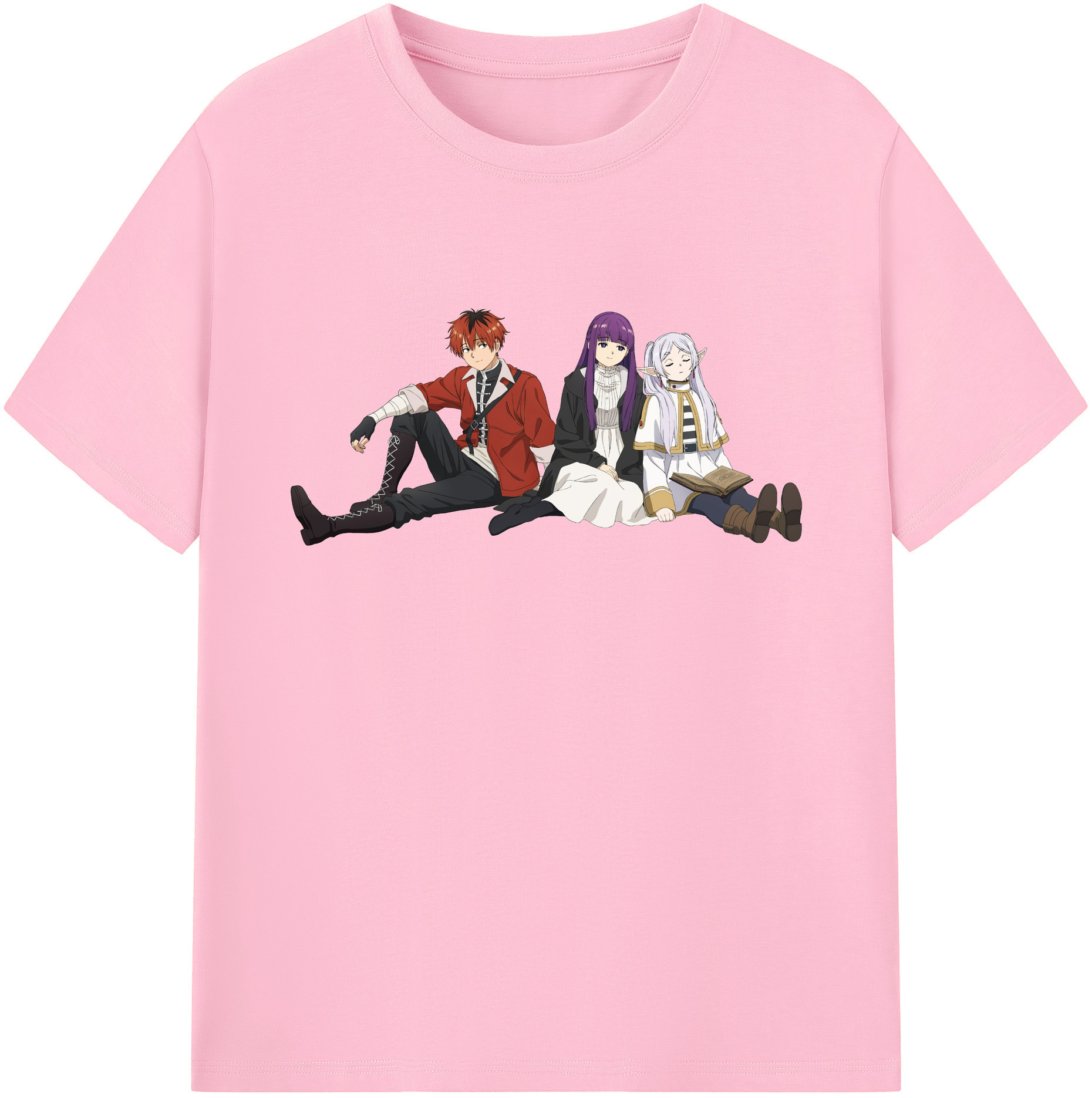 （画像用） 葬送のフリーレン Frieren 綿100％半袖Tシャツ（フロントプリント）