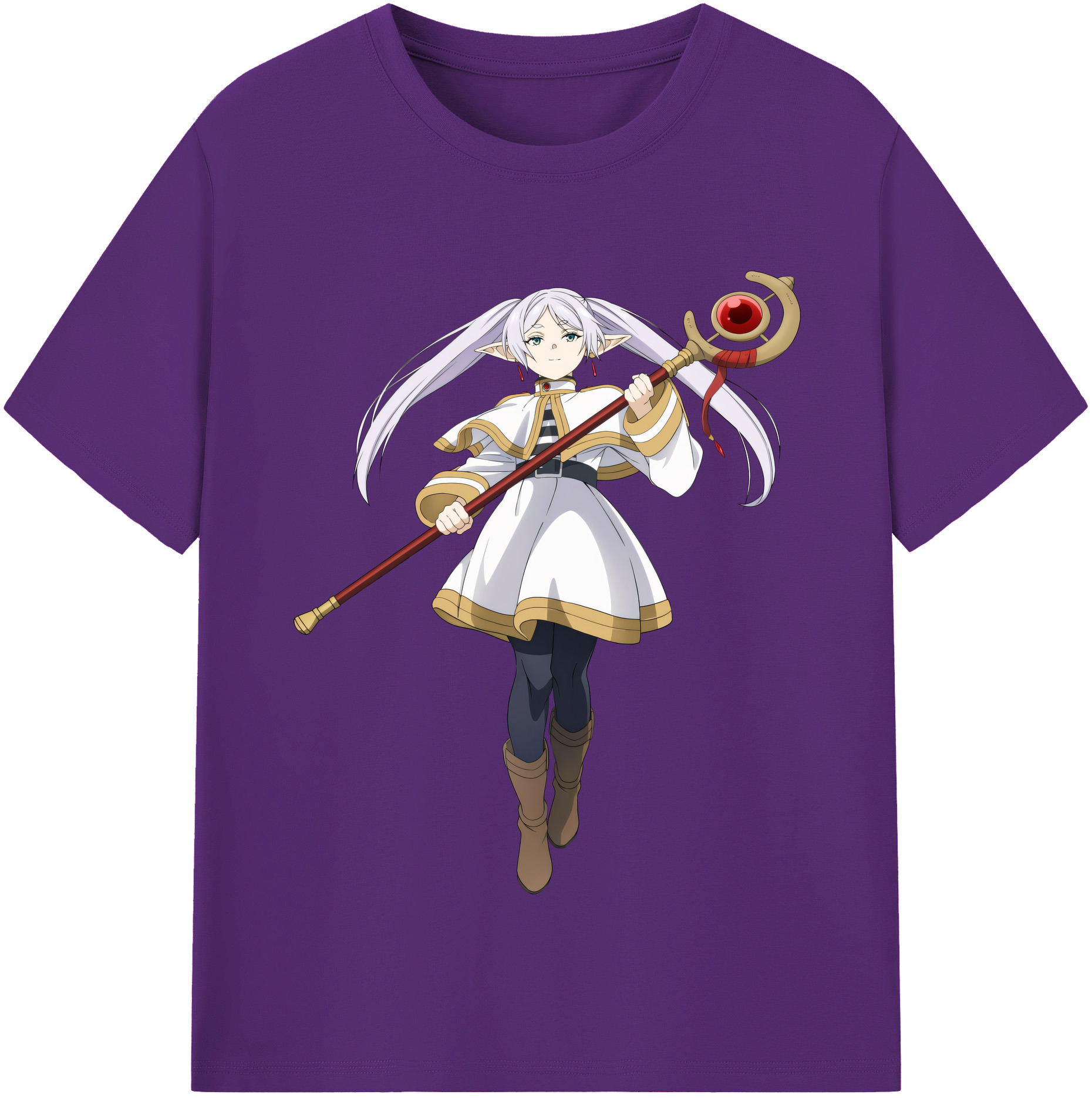 （画像用） 葬送のフリーレン Frieren 綿100％半袖Tシャツ（フロントプリント）