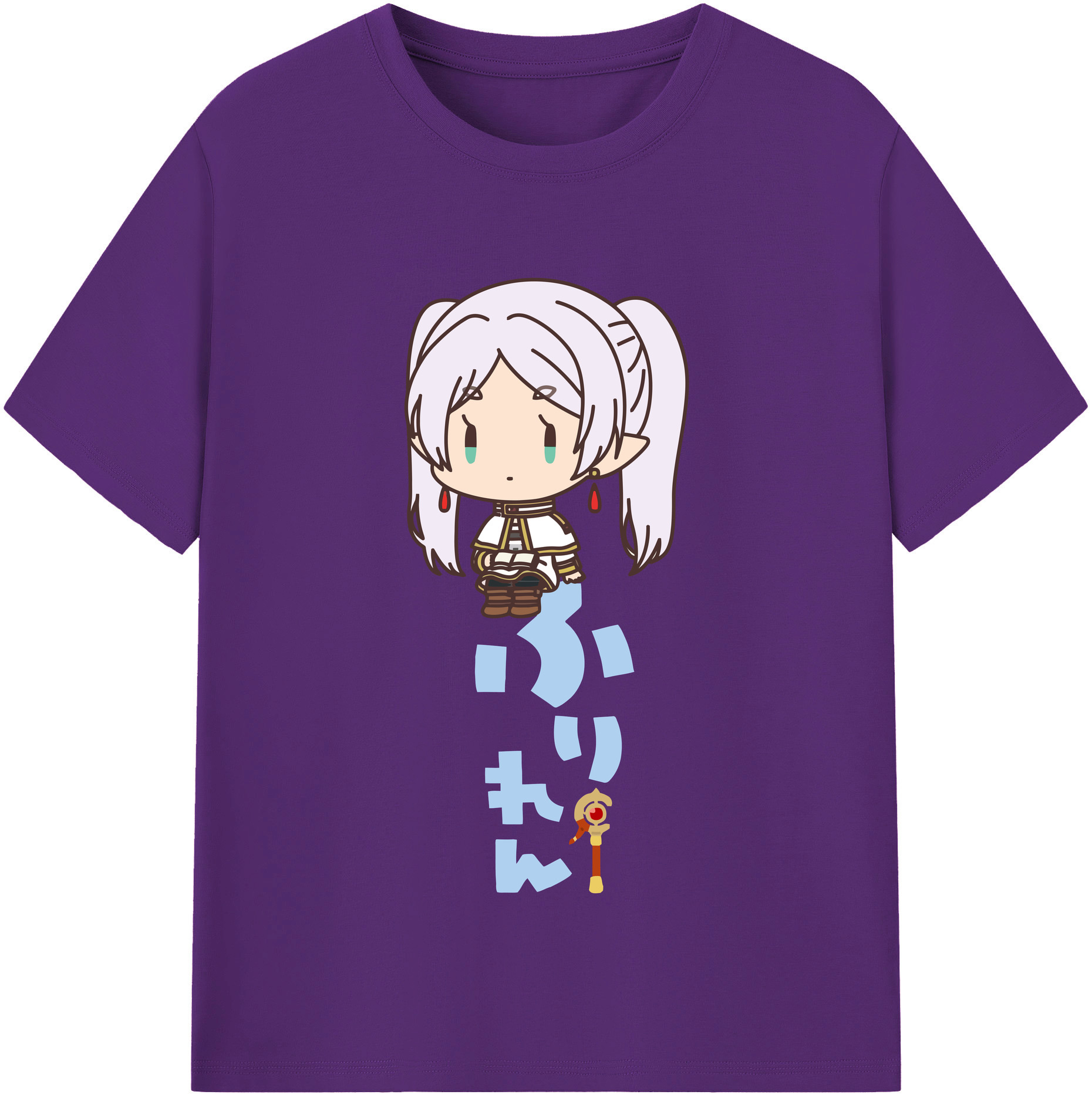 （画像用） 葬送のフリーレン Frieren 綿100％半袖Tシャツ（フロントプリント）