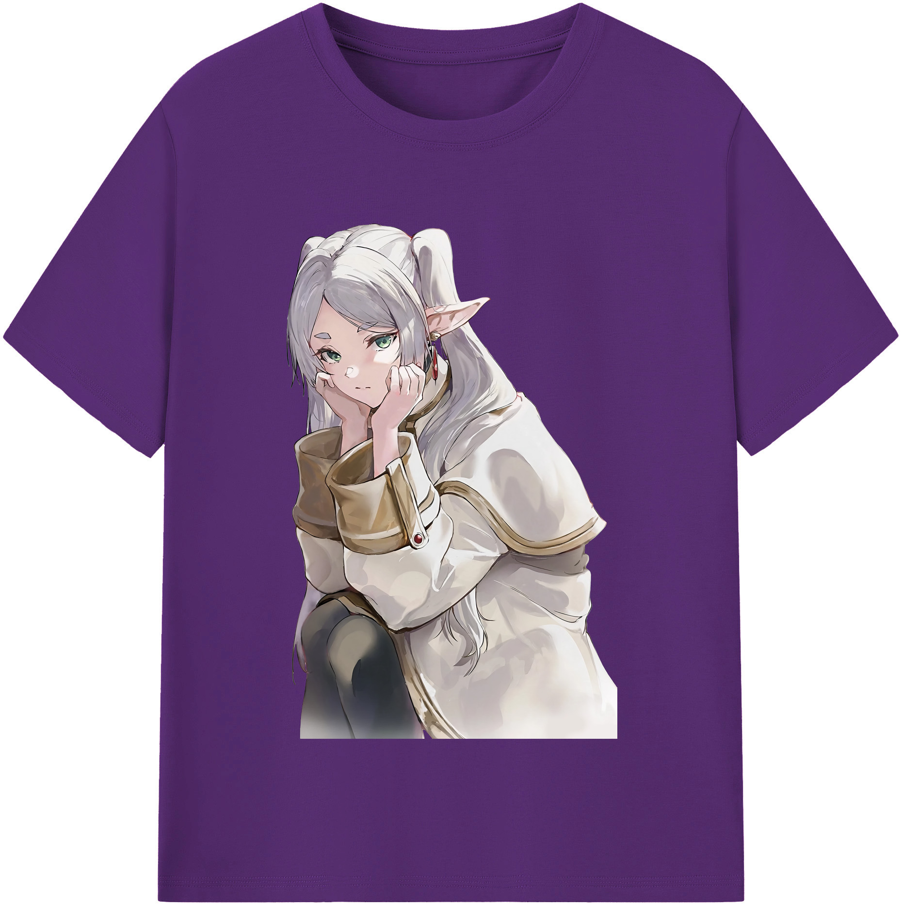 （画像用） 葬送のフリーレン Frieren 綿100％半袖Tシャツ（フロントプリント）