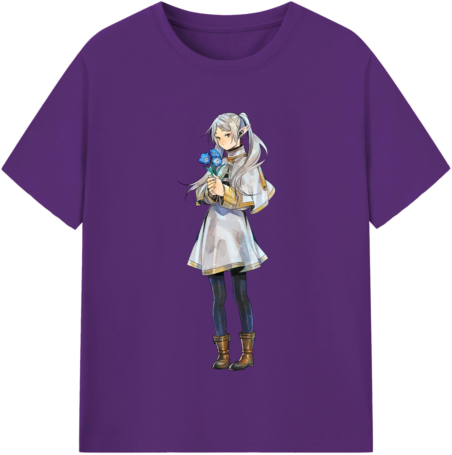 （画像用） 葬送のフリーレン Frieren 綿100％半袖Tシャツ（フロントプリント）