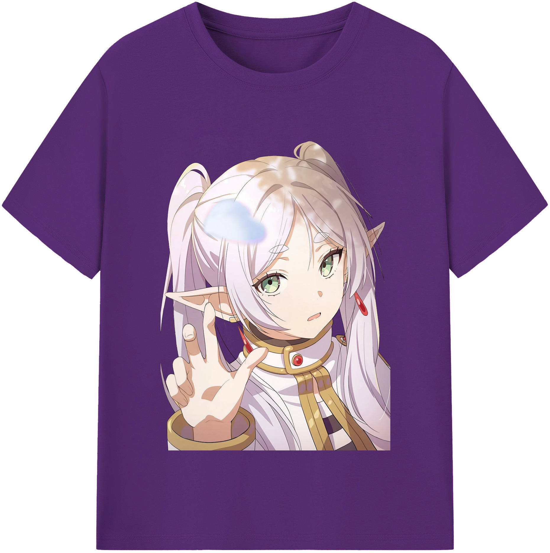 （画像用） 葬送のフリーレン Frieren 綿100％半袖Tシャツ（フロントプリント）