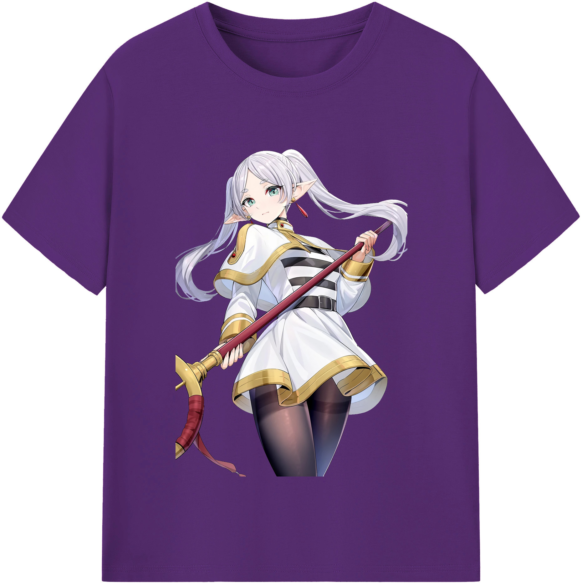 （画像用） 葬送のフリーレン Frieren 綿100％半袖Tシャツ（フロントプリント）