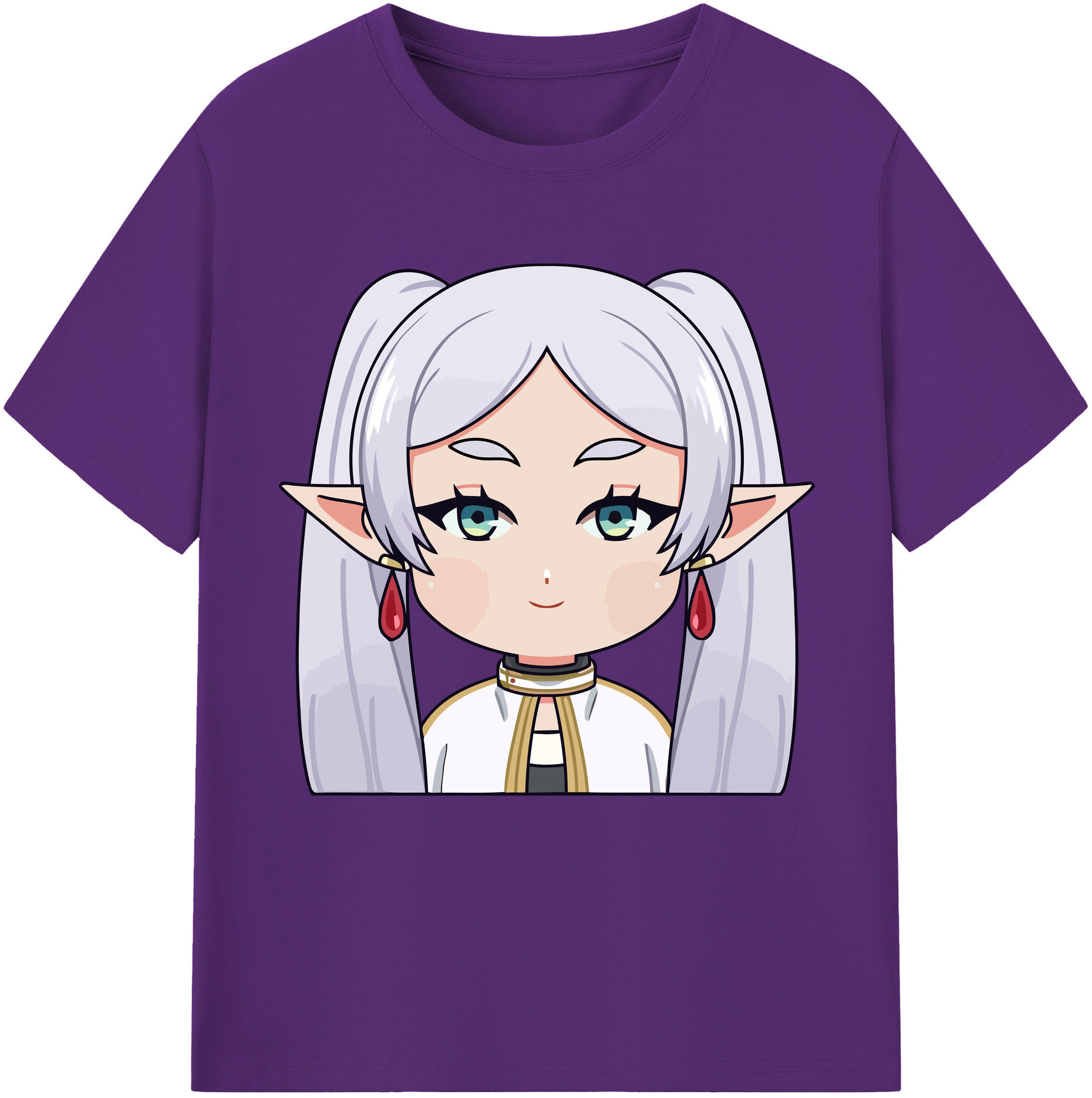 （画像用） 葬送のフリーレン Frieren 綿100％半袖Tシャツ（フロントプリント）