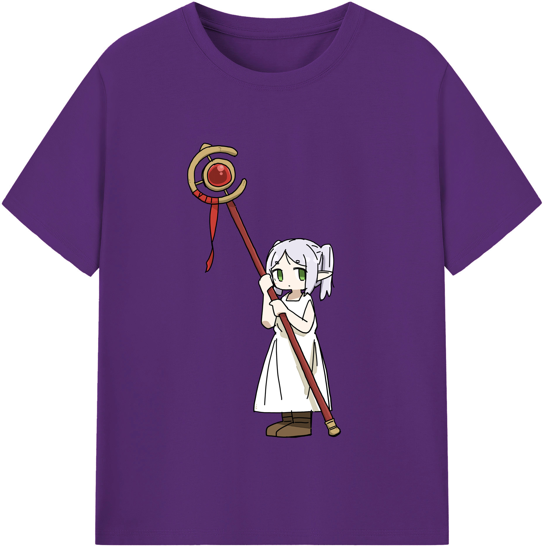 （画像用） 葬送のフリーレン Frieren 綿100％半袖Tシャツ（フロントプリント）