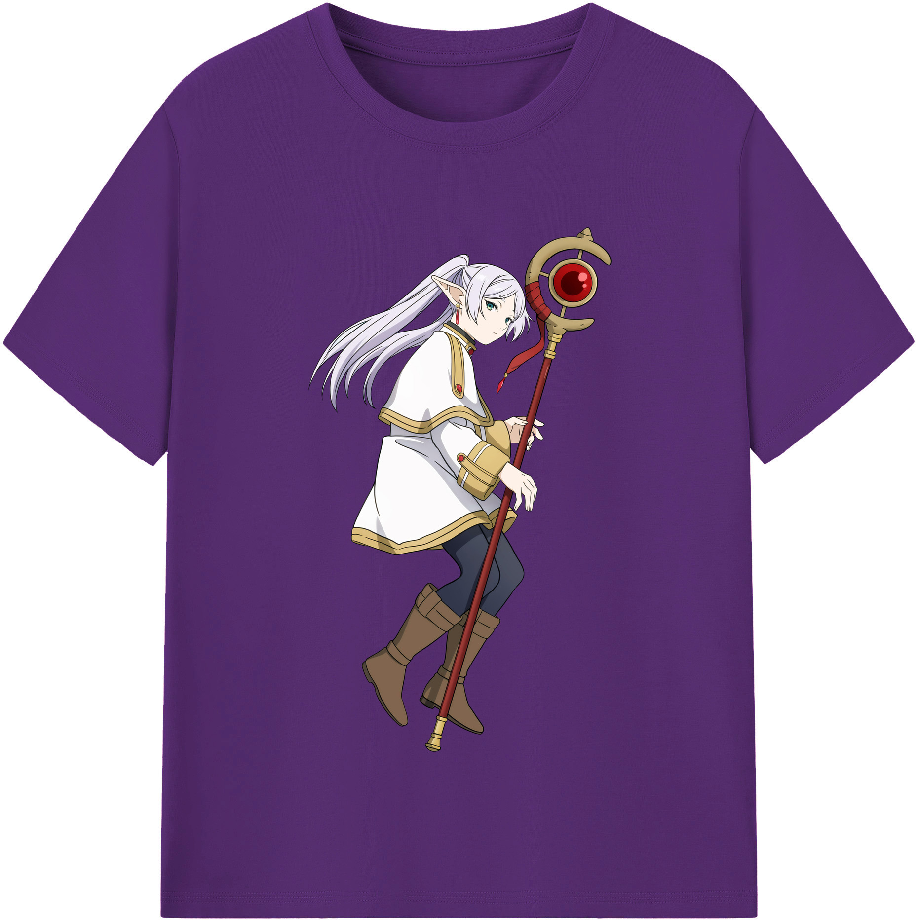 （画像用） 葬送のフリーレン Frieren 綿100％半袖Tシャツ（フロントプリント）