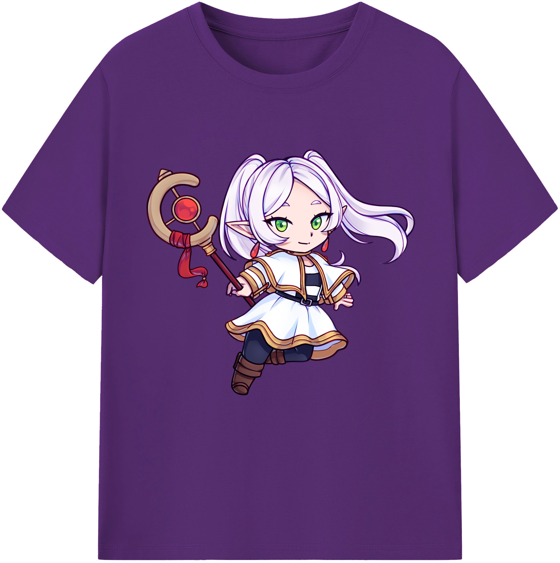 （画像用） 葬送のフリーレン Frieren 綿100％半袖Tシャツ（フロントプリント）