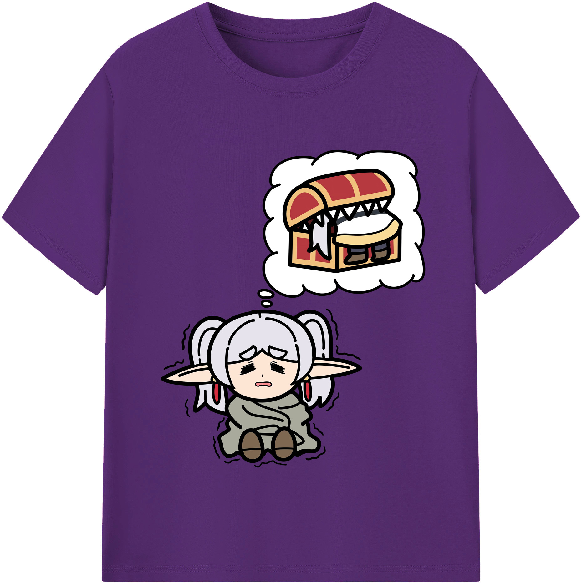 （画像用） 葬送のフリーレン Frieren 綿100％半袖Tシャツ（フロントプリント）