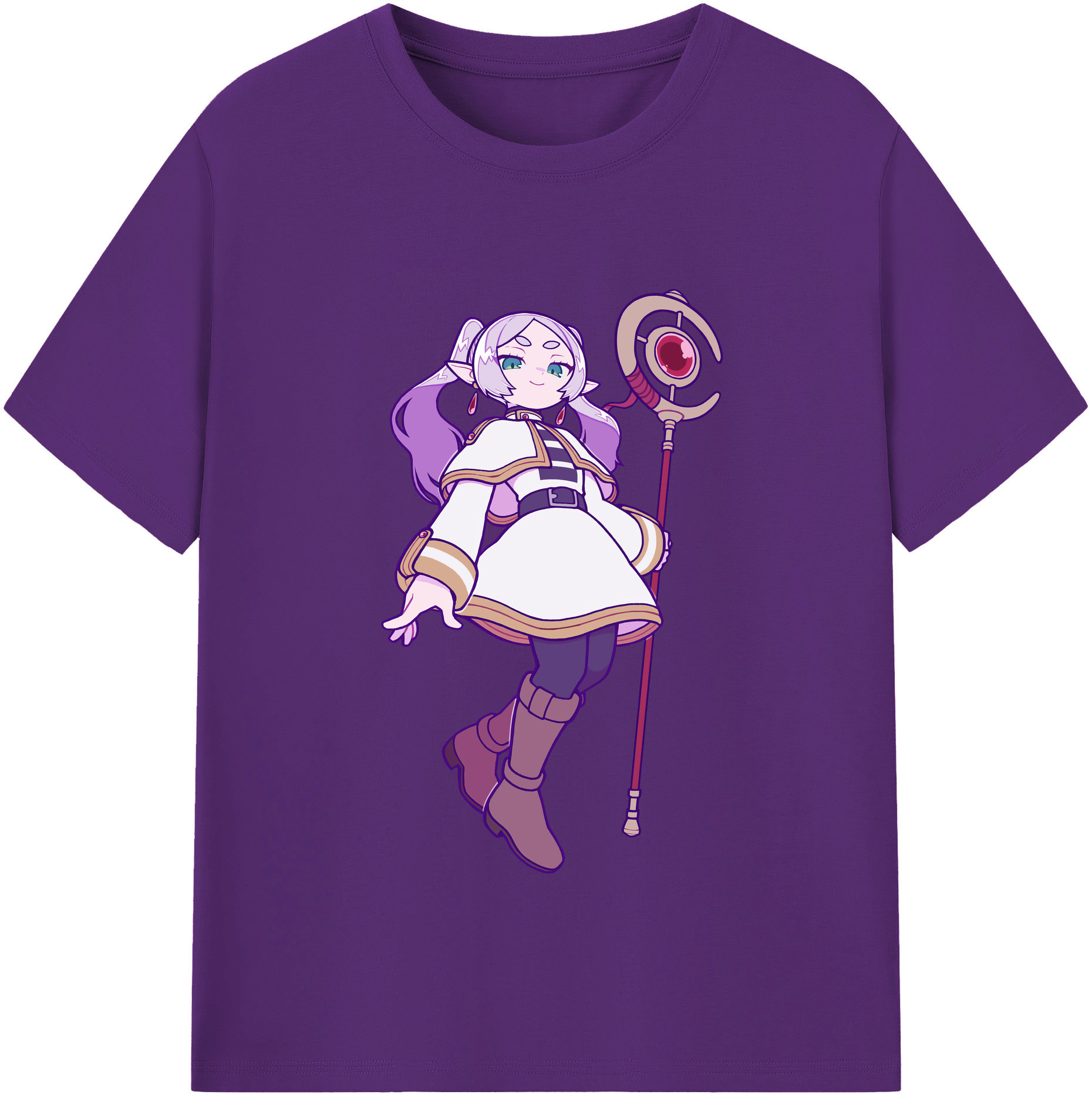 （画像用） 葬送のフリーレン Frieren 綿100％半袖Tシャツ（フロントプリント）