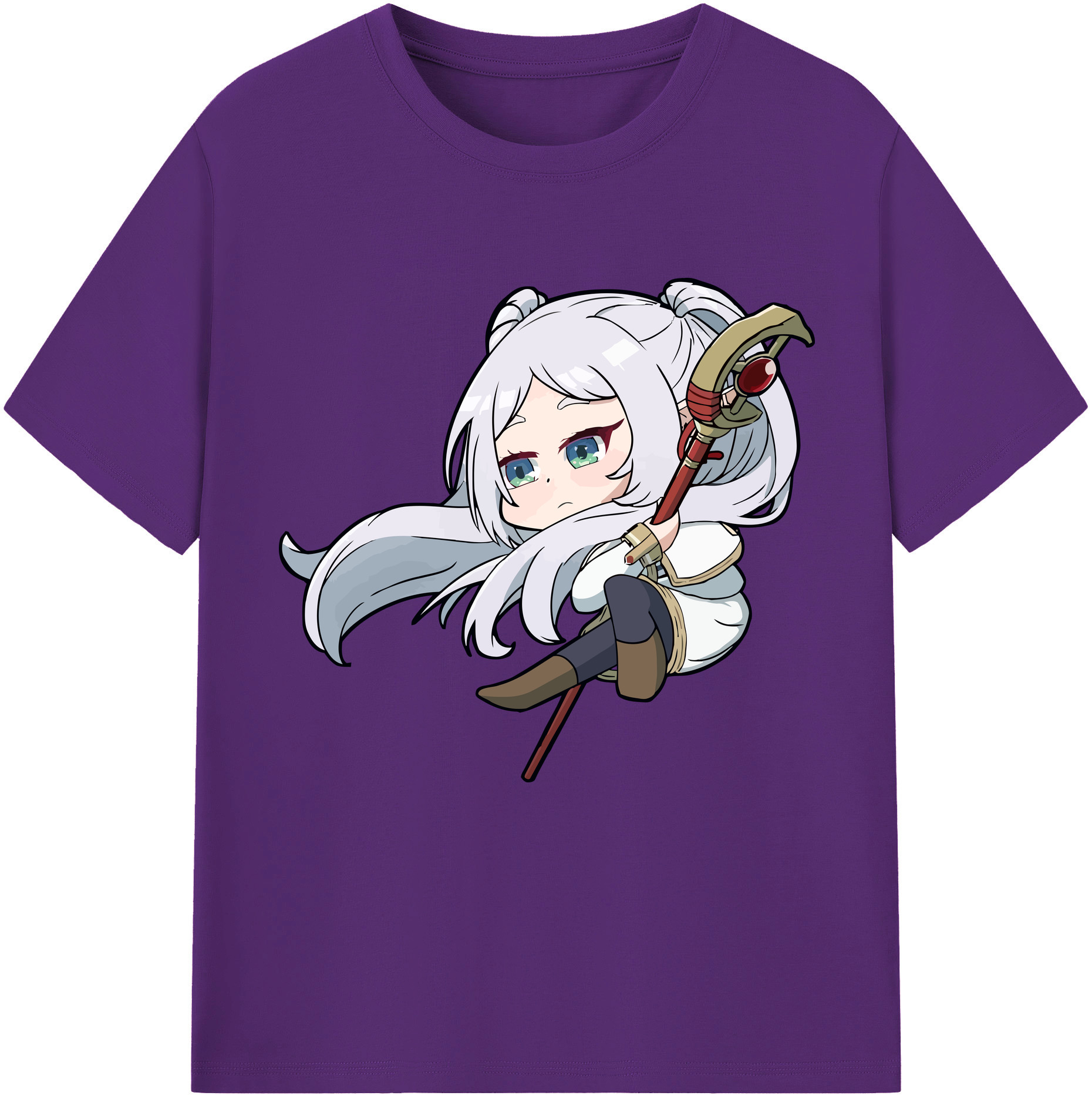 （画像用） 葬送のフリーレン Frieren 綿100％半袖Tシャツ（フロントプリント）