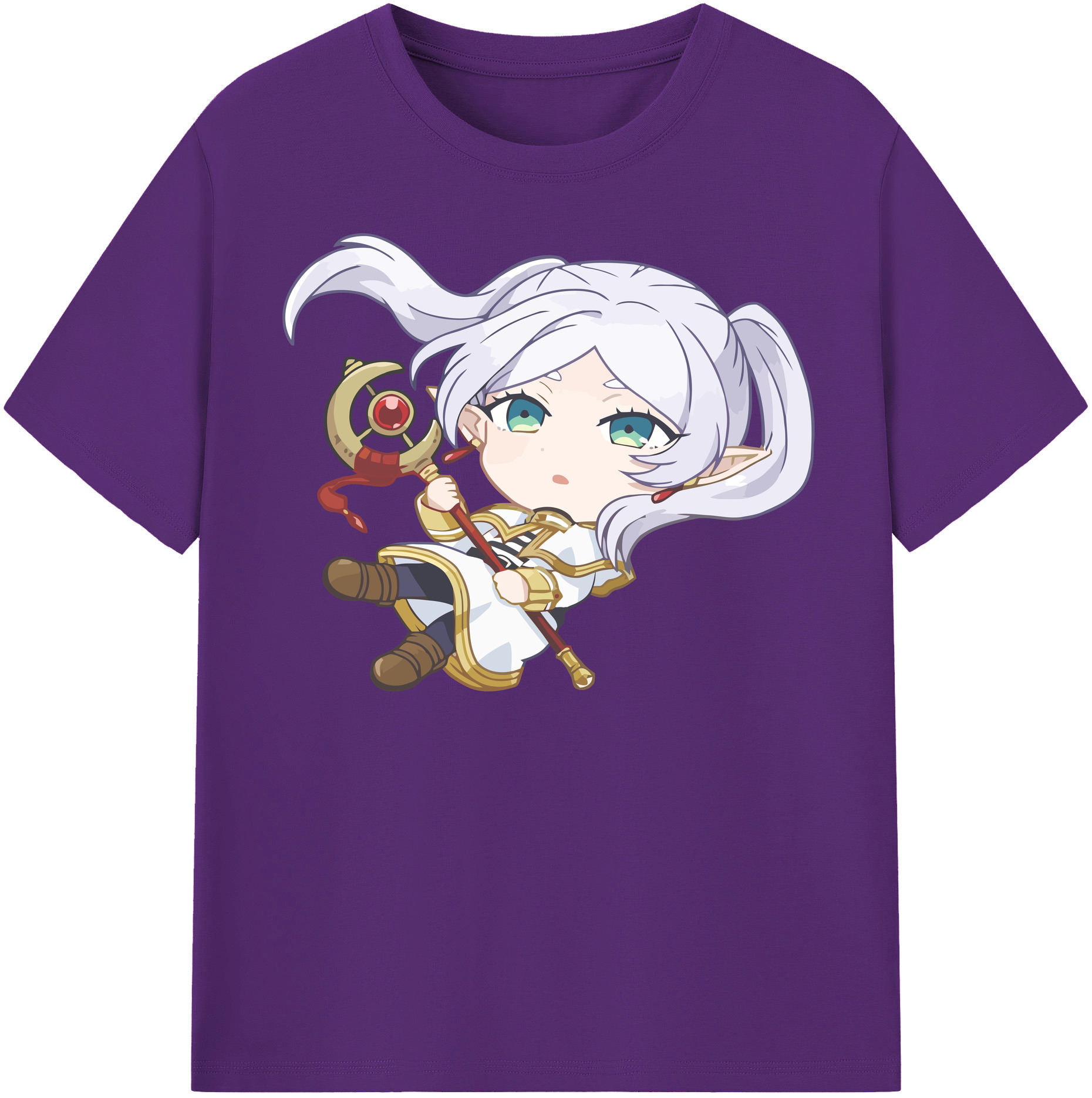 （画像用） 葬送のフリーレン Frieren 綿100％半袖Tシャツ（フロントプリント）