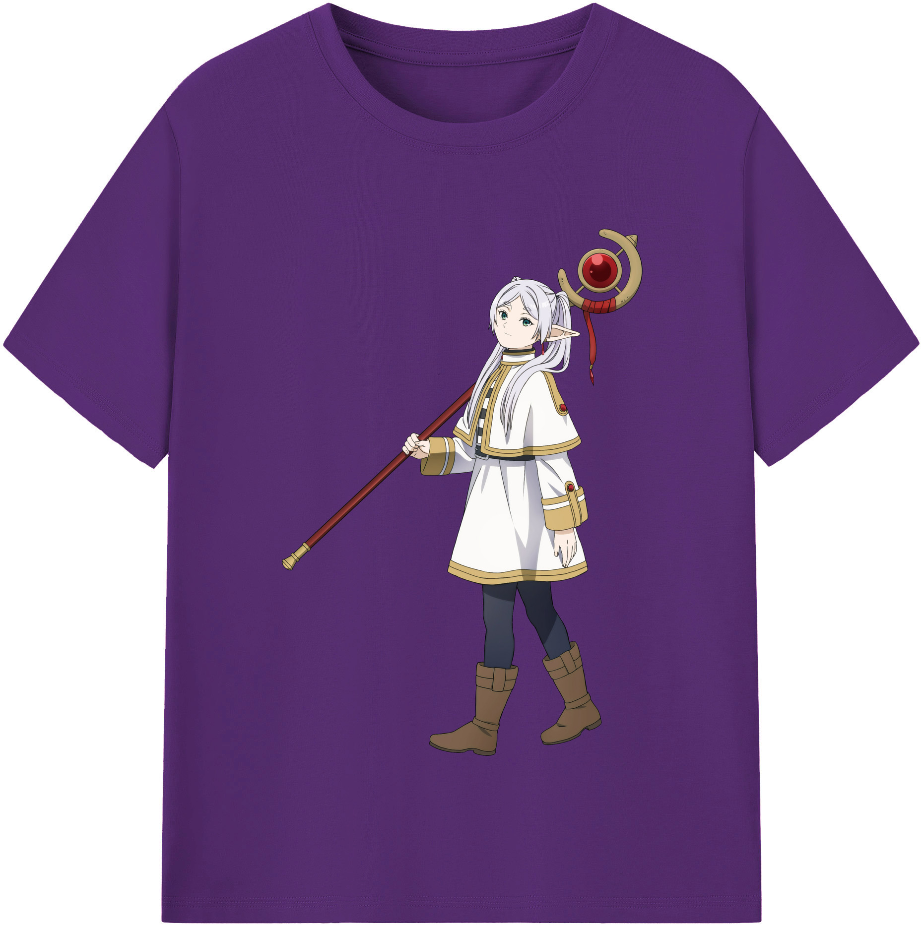 （画像用） 葬送のフリーレン Frieren 綿100％半袖Tシャツ（フロントプリント）